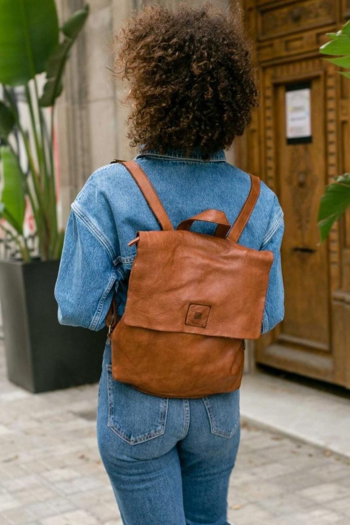 Biba Boston - sac à dos BT9 couleur cognac - Nappa maroquinerie