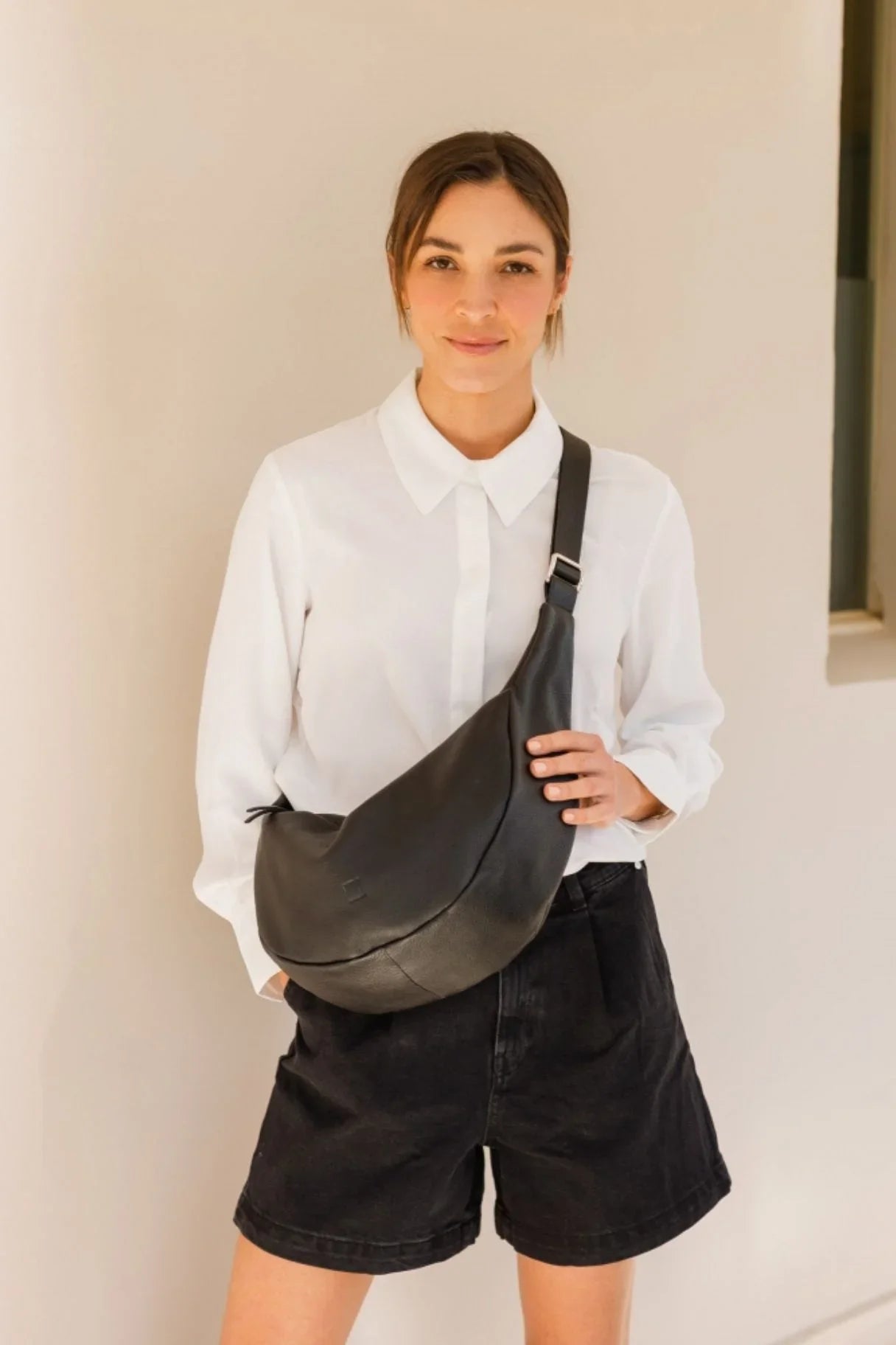 BIBA - Sac bowie BOI2L en cuir noir