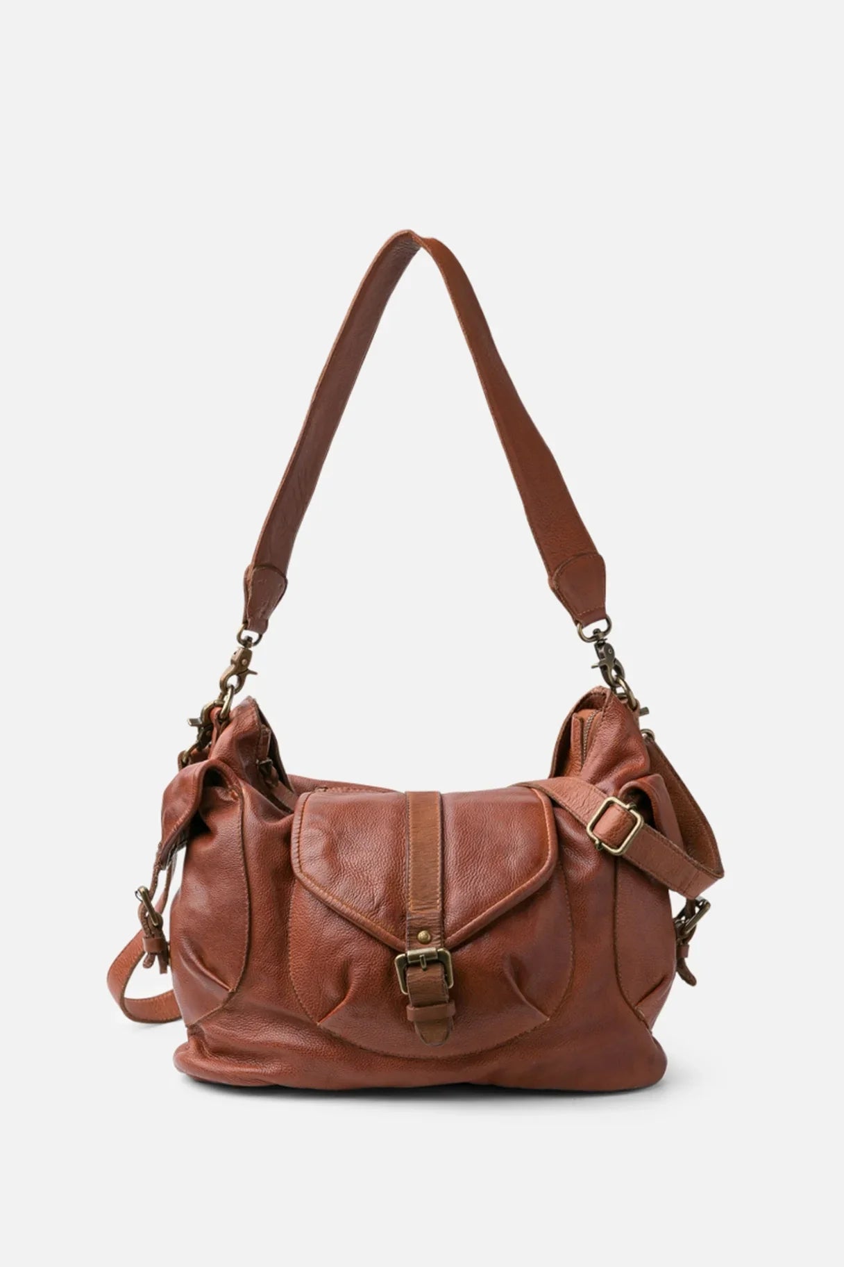 Clint CLT1L – Besace femme en cuir lavé look vintage – BIBA