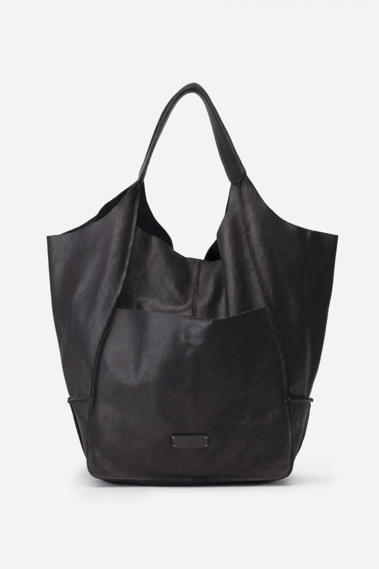 Biba Homer - grand sac cabas en cuir noir - Nappa maroquinerie