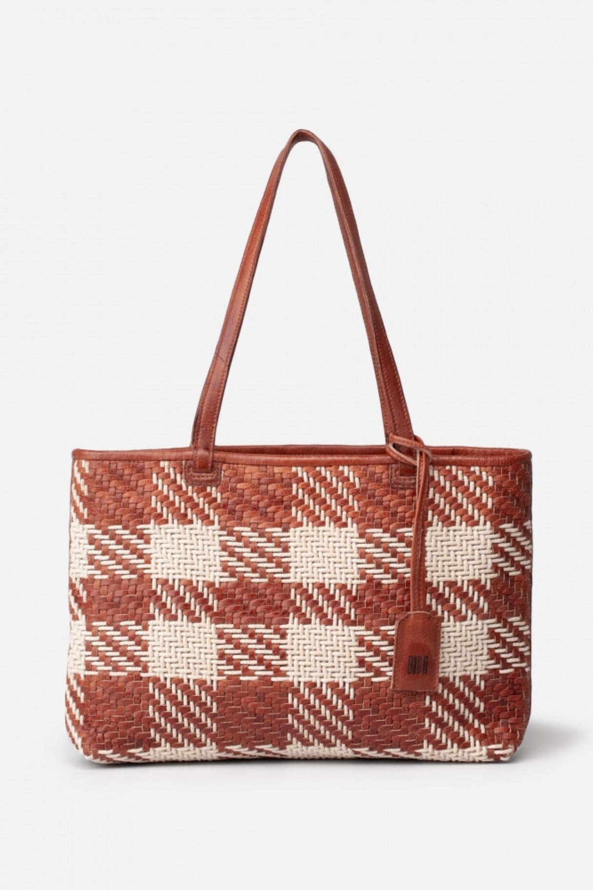 Biba Hollister - motifs à carreaux cognac - Nappa maroquinerie