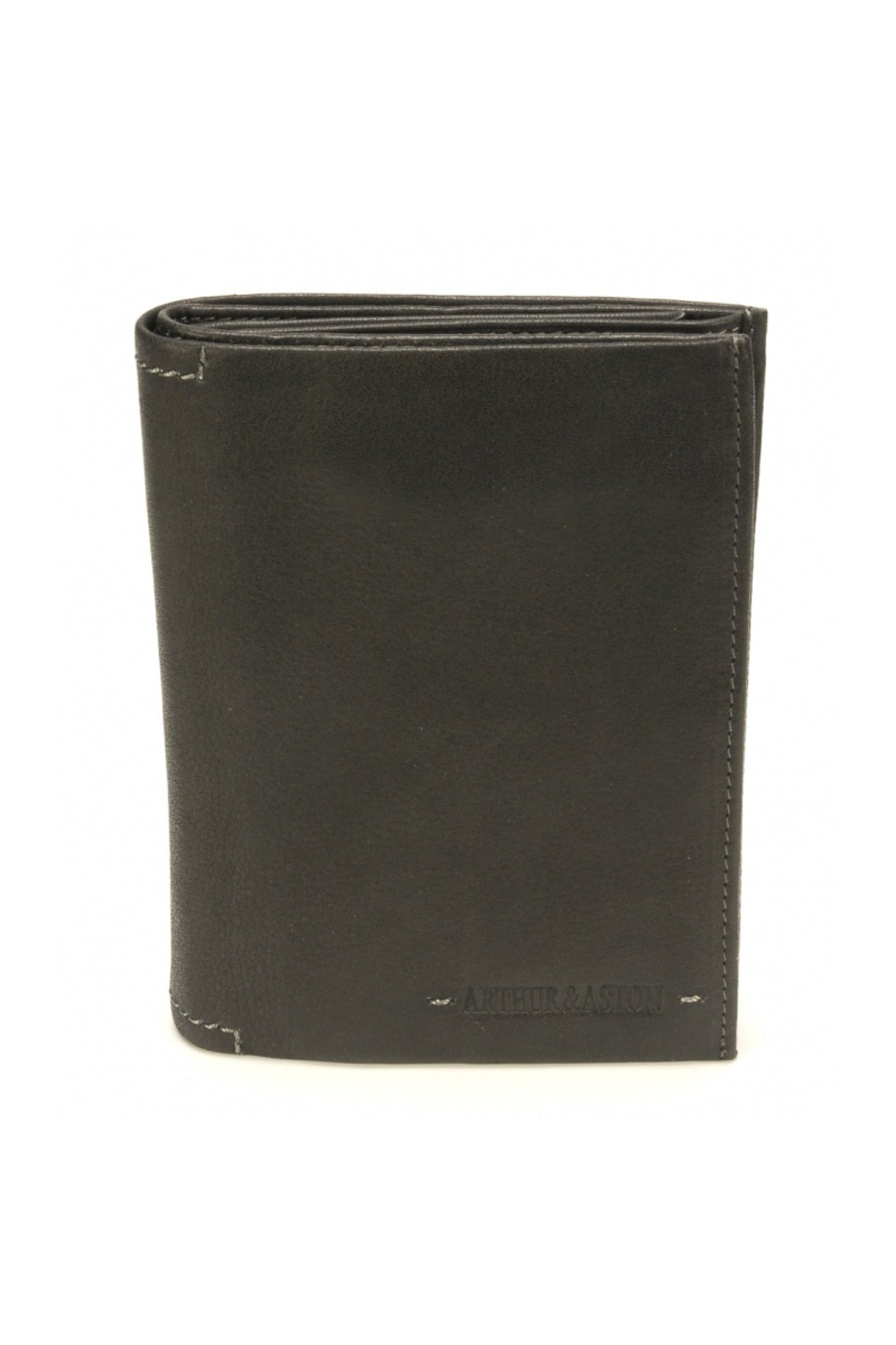 Portefeuille grand modèle en cuir noir - Nappa maroquinerie