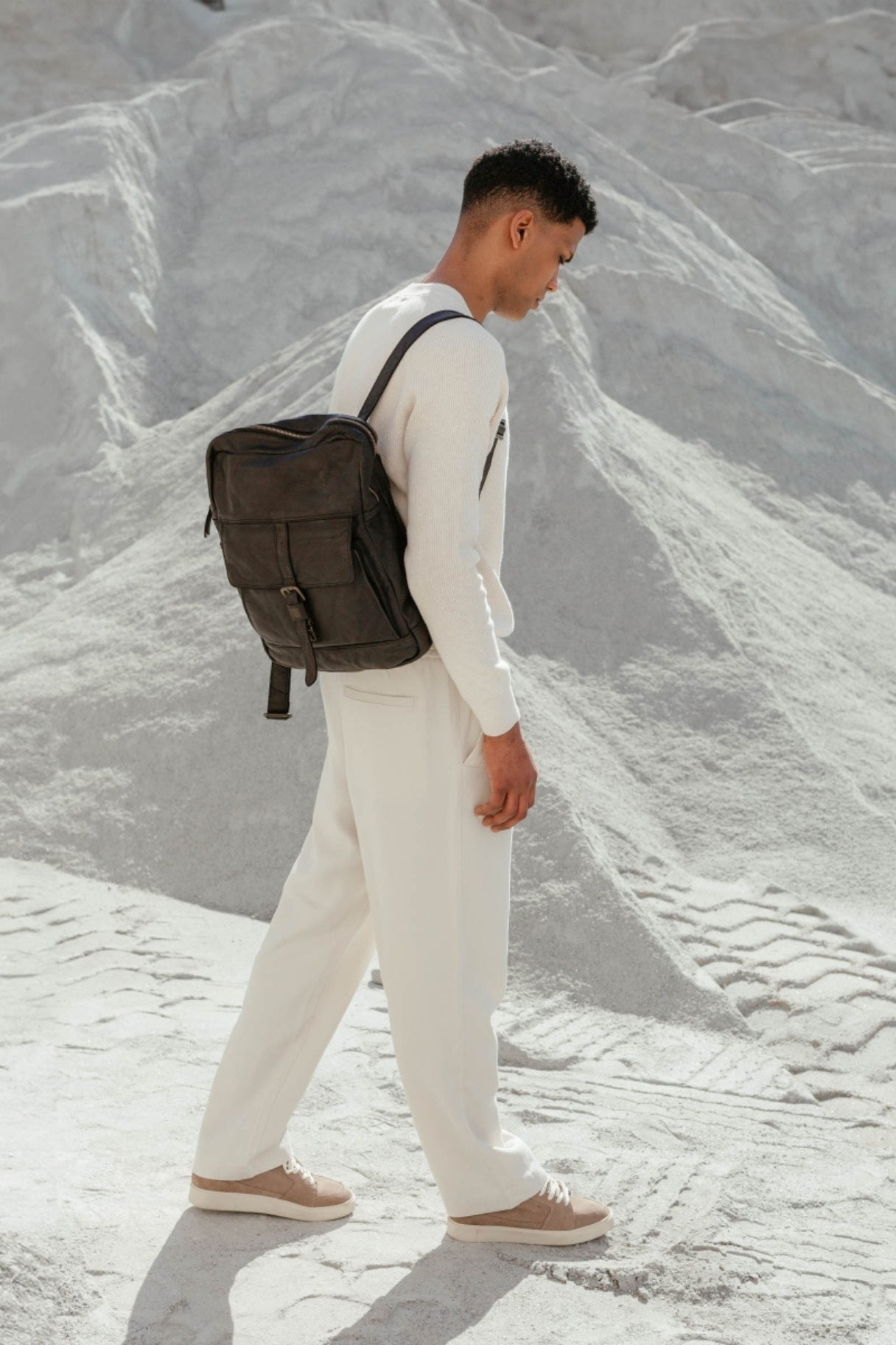 BIBA - Sac à dos mixte en cuir noir - Nappa Maroquinerie