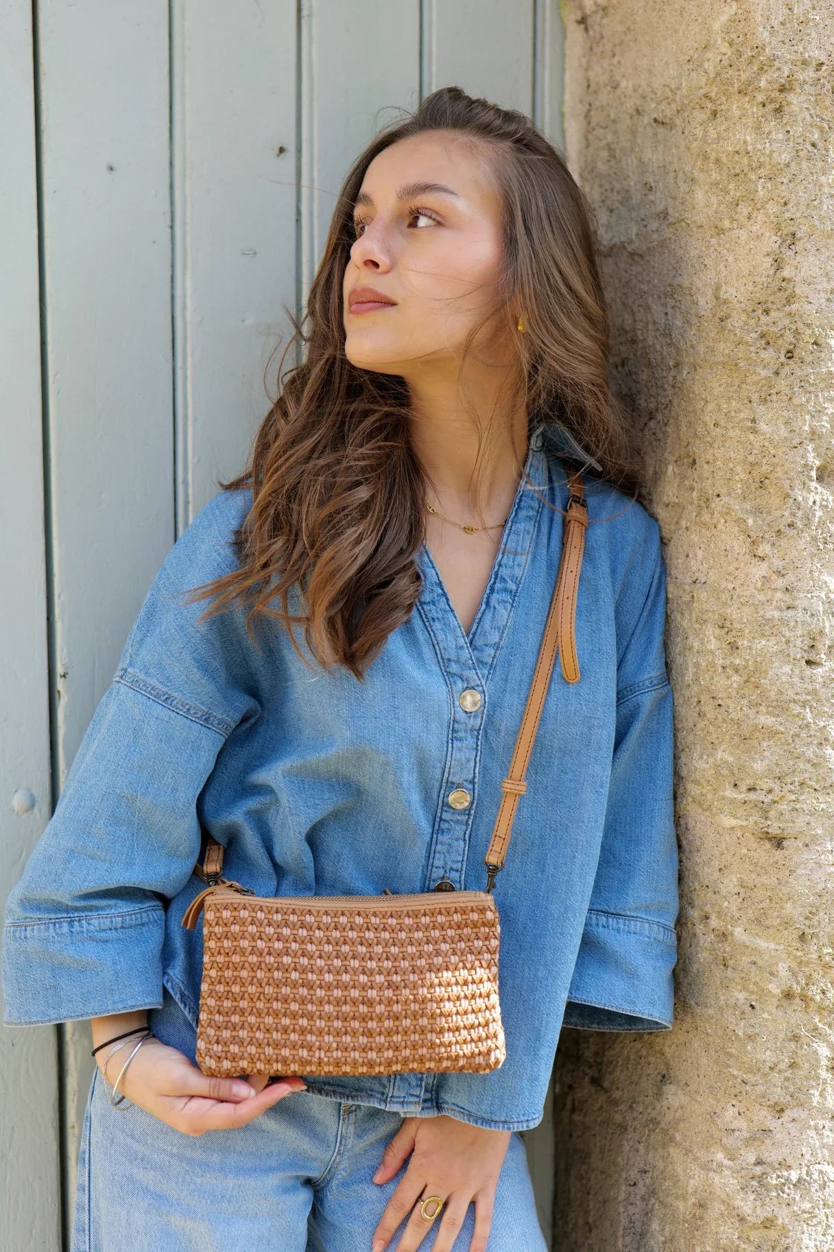 Sac à bandoulière tressé Biba