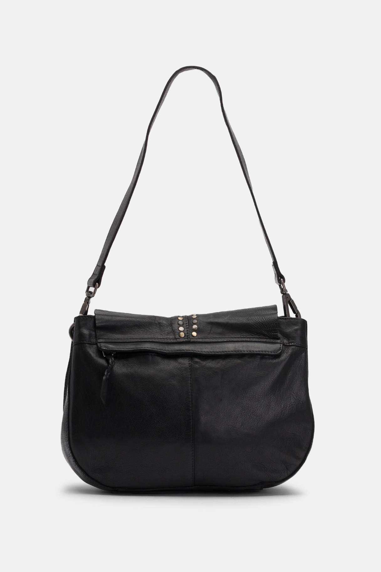 Vue arrière du sac HAK1L noir en cuir lavé