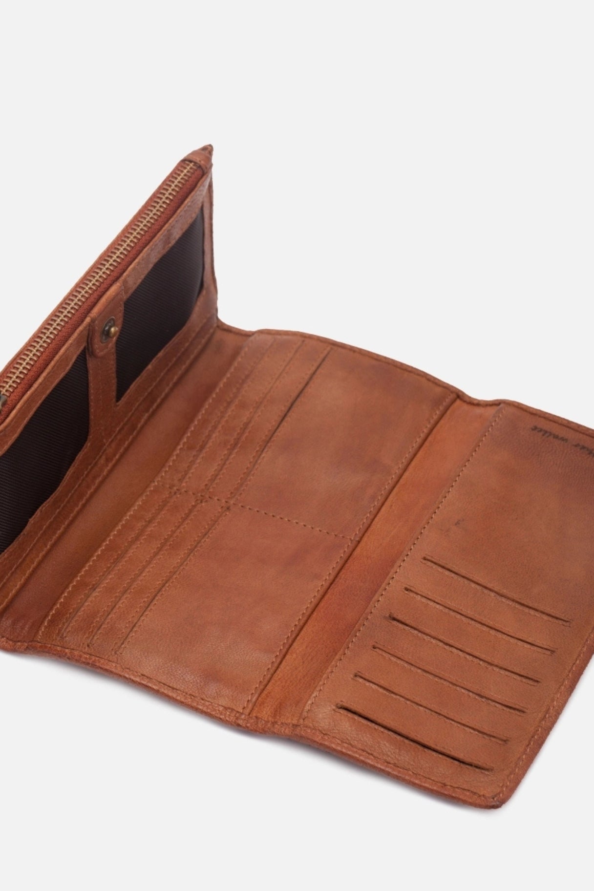 Intérieur portefeuille Biba camel avec rangements cartes et monnaie