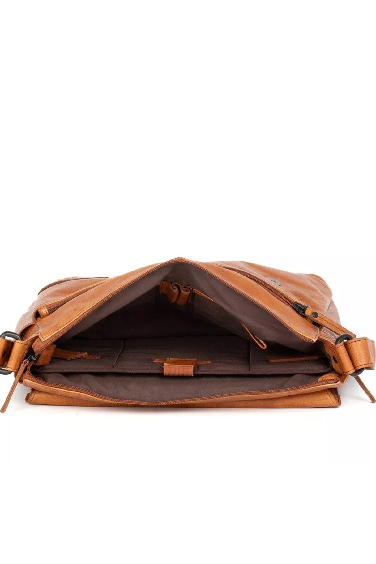 Sac cartable bandoulière en cuir - Spikes & Sparrow - modèle Deen