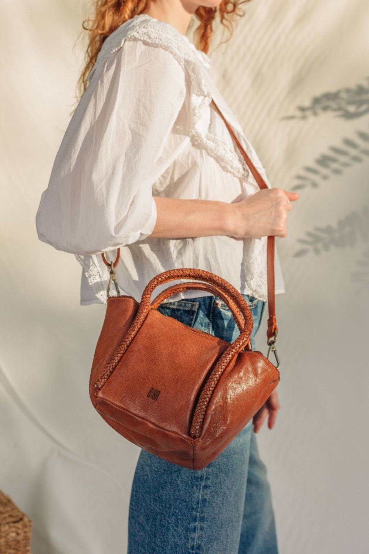 Mini sac en cuir tressé Pullman