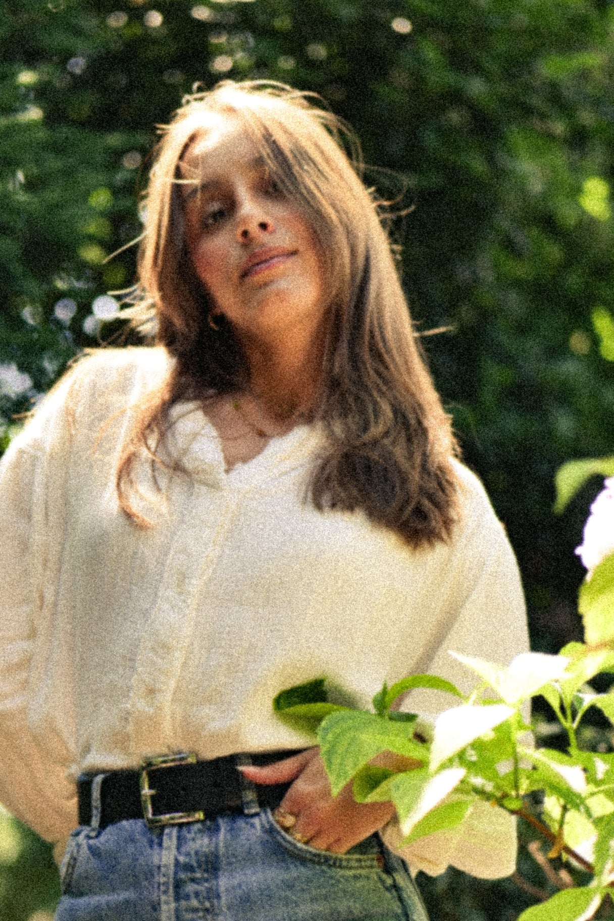 Ceinture femme en cuir pleine fleur noire avec boucle argentée - Nappa maroquinerie