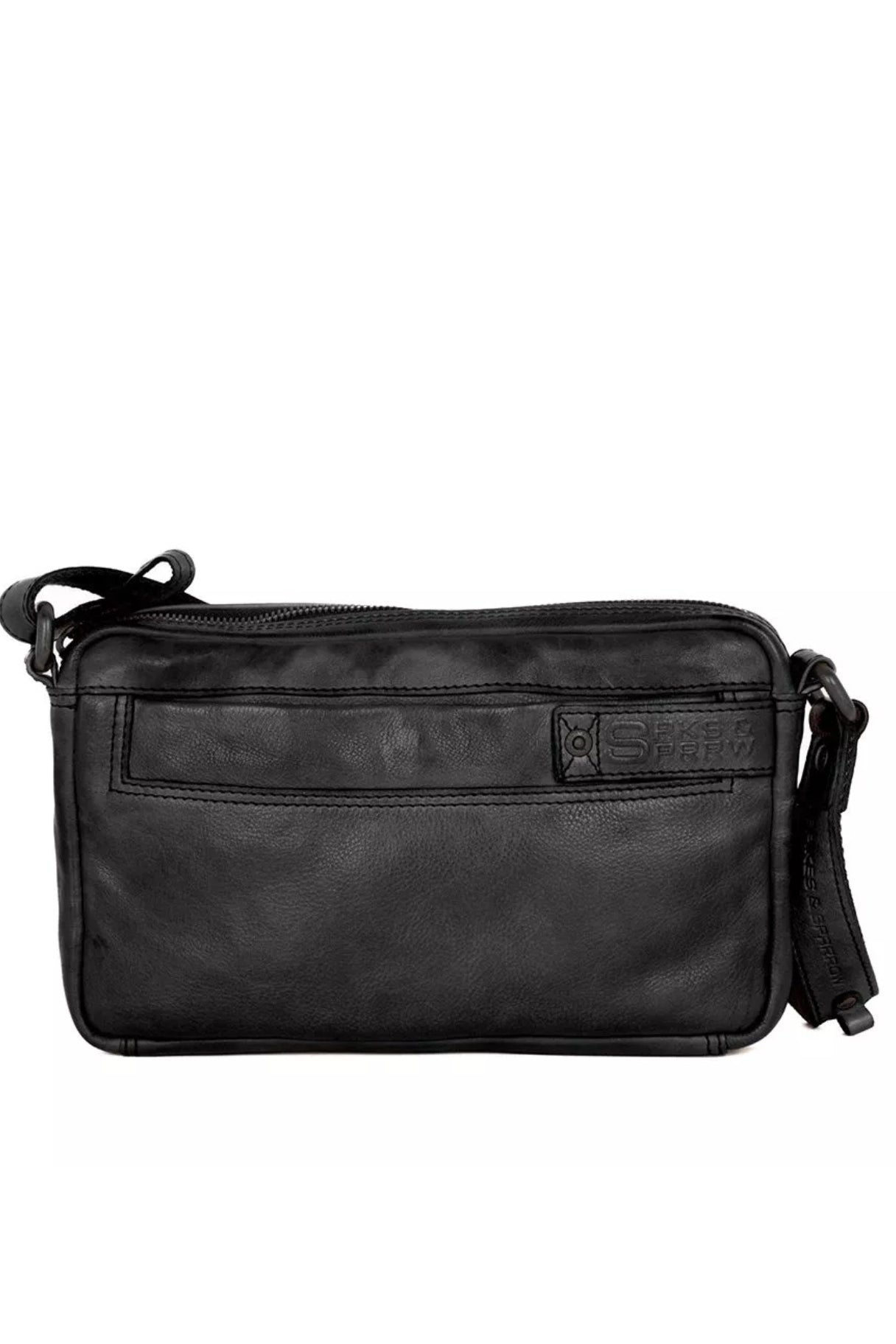 Sacoche à bandoulière en cuir noir