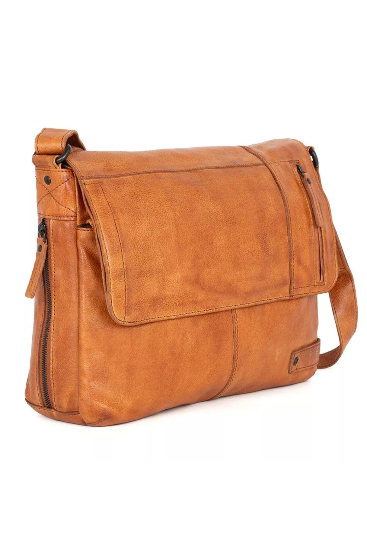 Sac cartable bandoulière en cuir - Spikes & Sparrow - modèle Deen