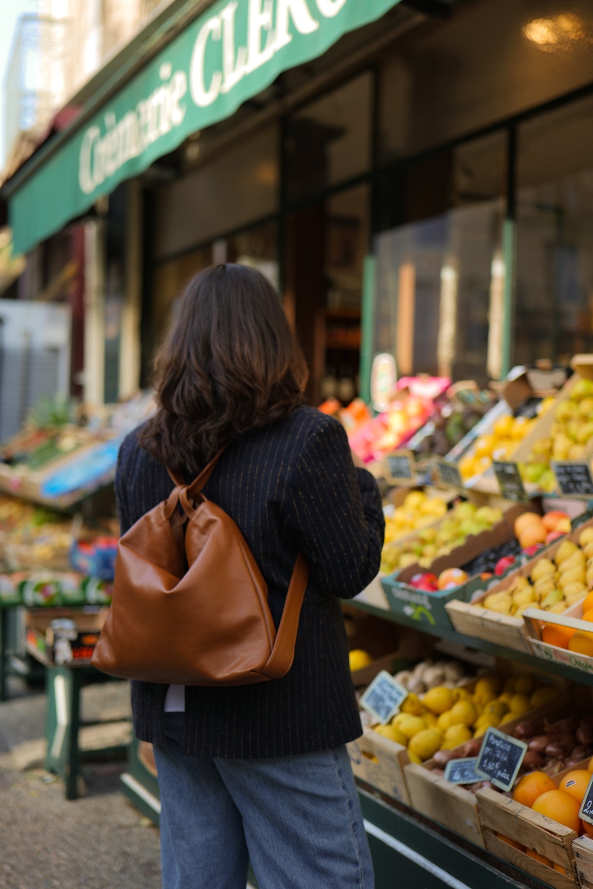 Sac à main en cuir convertible en sac-à-dos - couleur camel