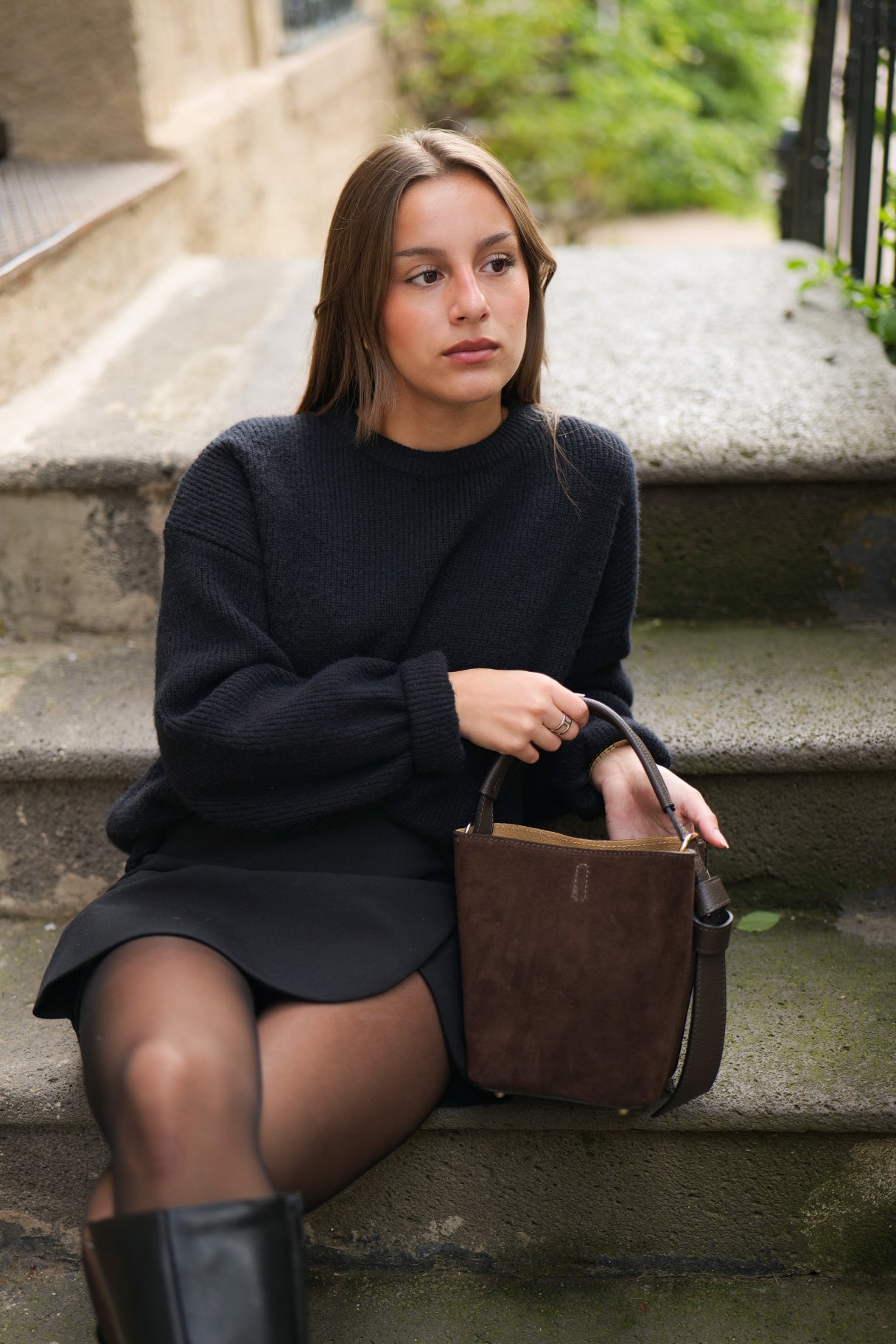 Sac Arlo en daim - couleur marron