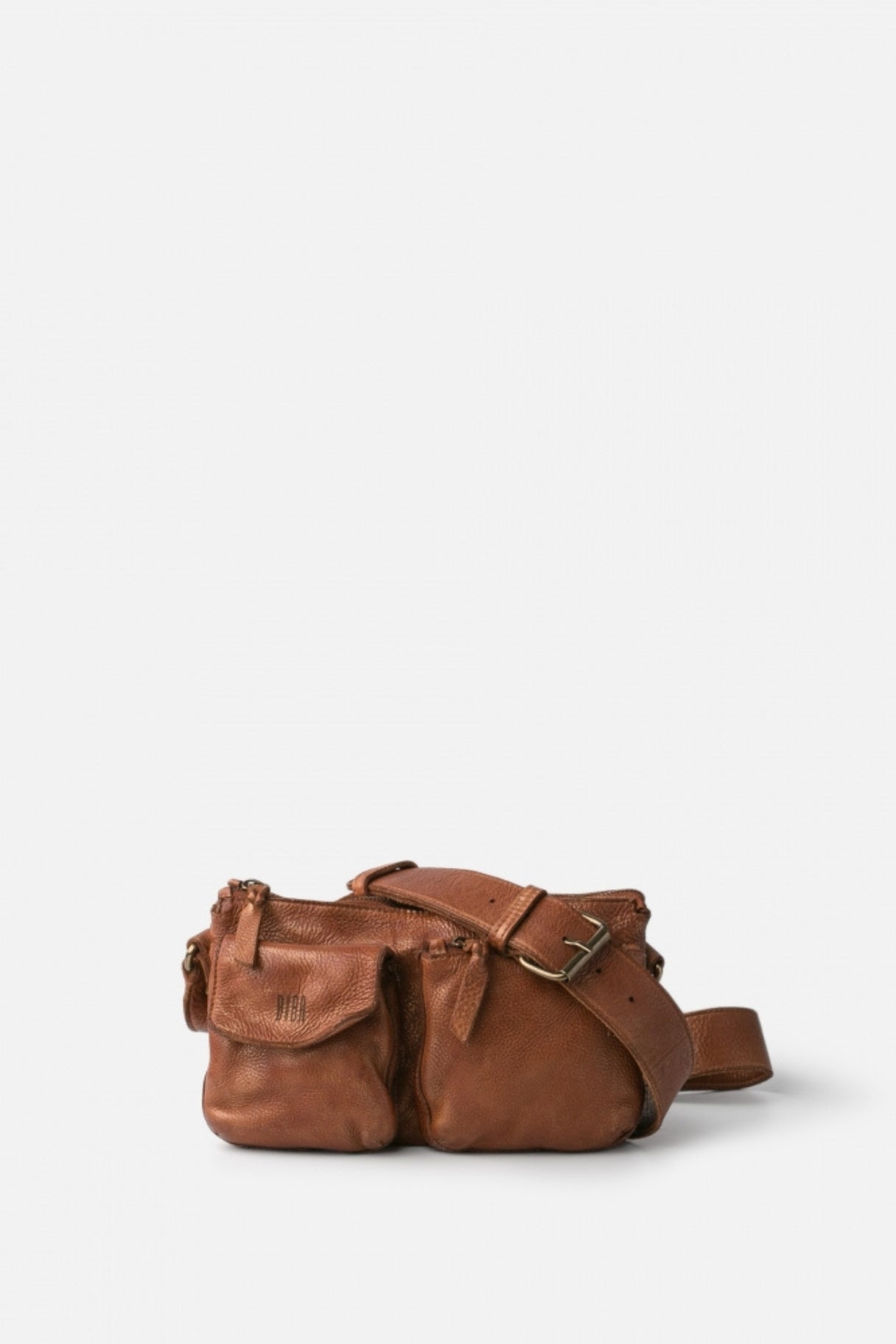 Sac bandoulière Biba KEO1L en cuir effet nacré coloris cuero