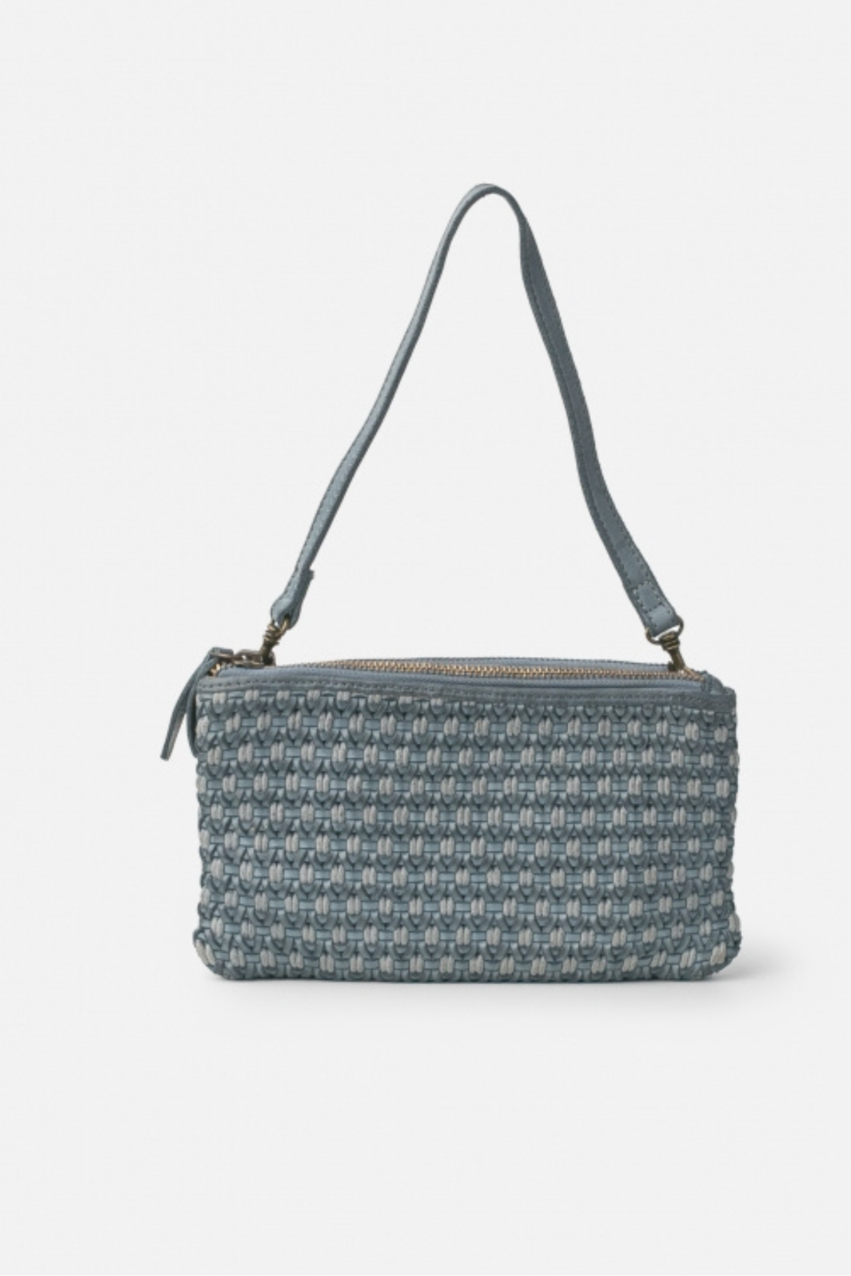 Sac bandoulière en cuir tressé bleu