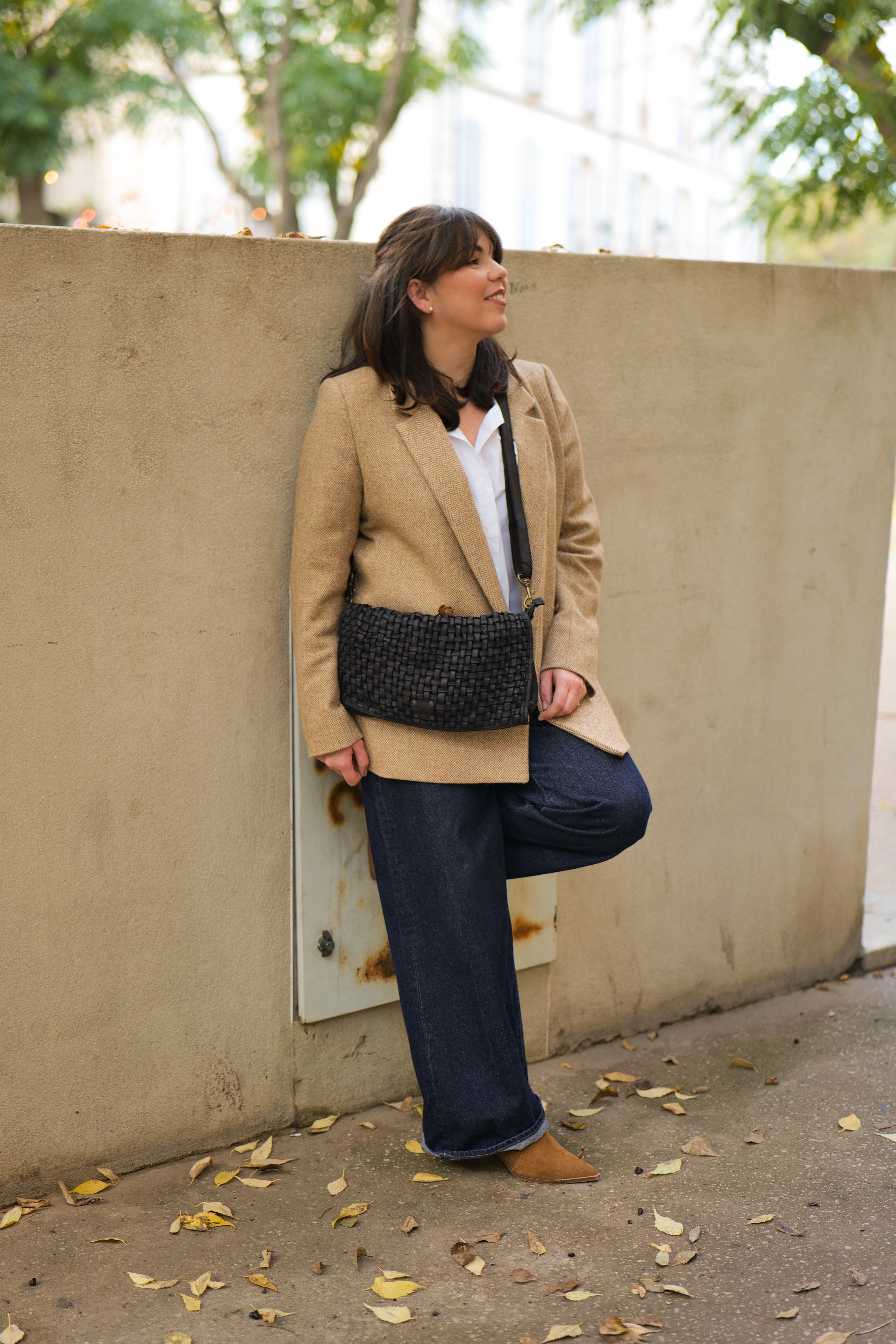 BIBA Kansas - Sac bandoulière en cuir tressé - Nappa