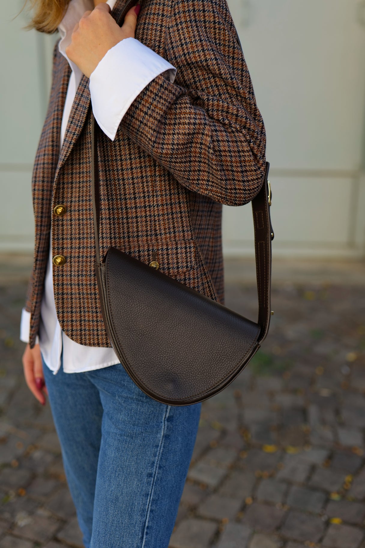 Sacoche banane en cuir noire - Nappa maroquinerie