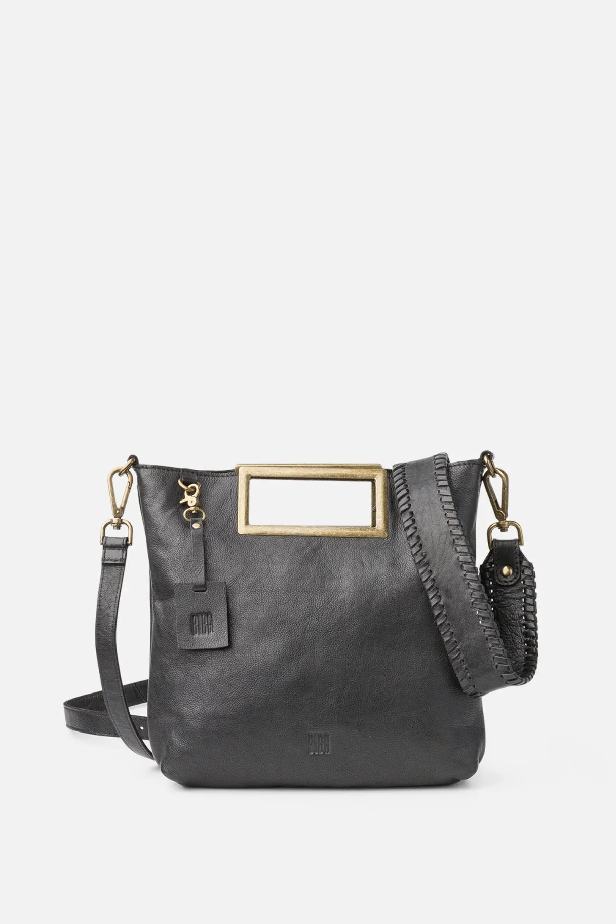 Sac Biba Campbell CAP3L noir avec anse métal et cuir lavé
