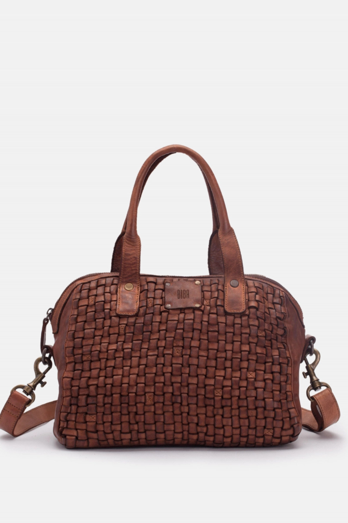 Sac cuir tressé Biba avec bandoulière
