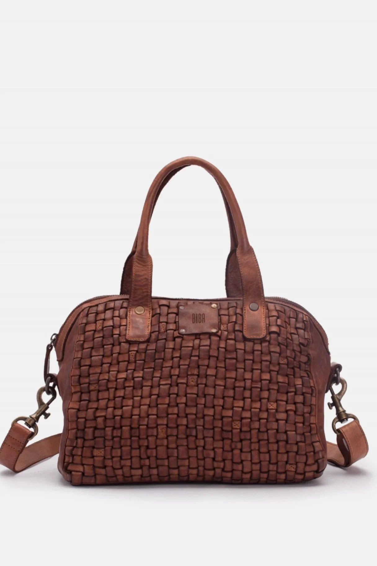 Sac cuir tressé Biba avec bandoulière