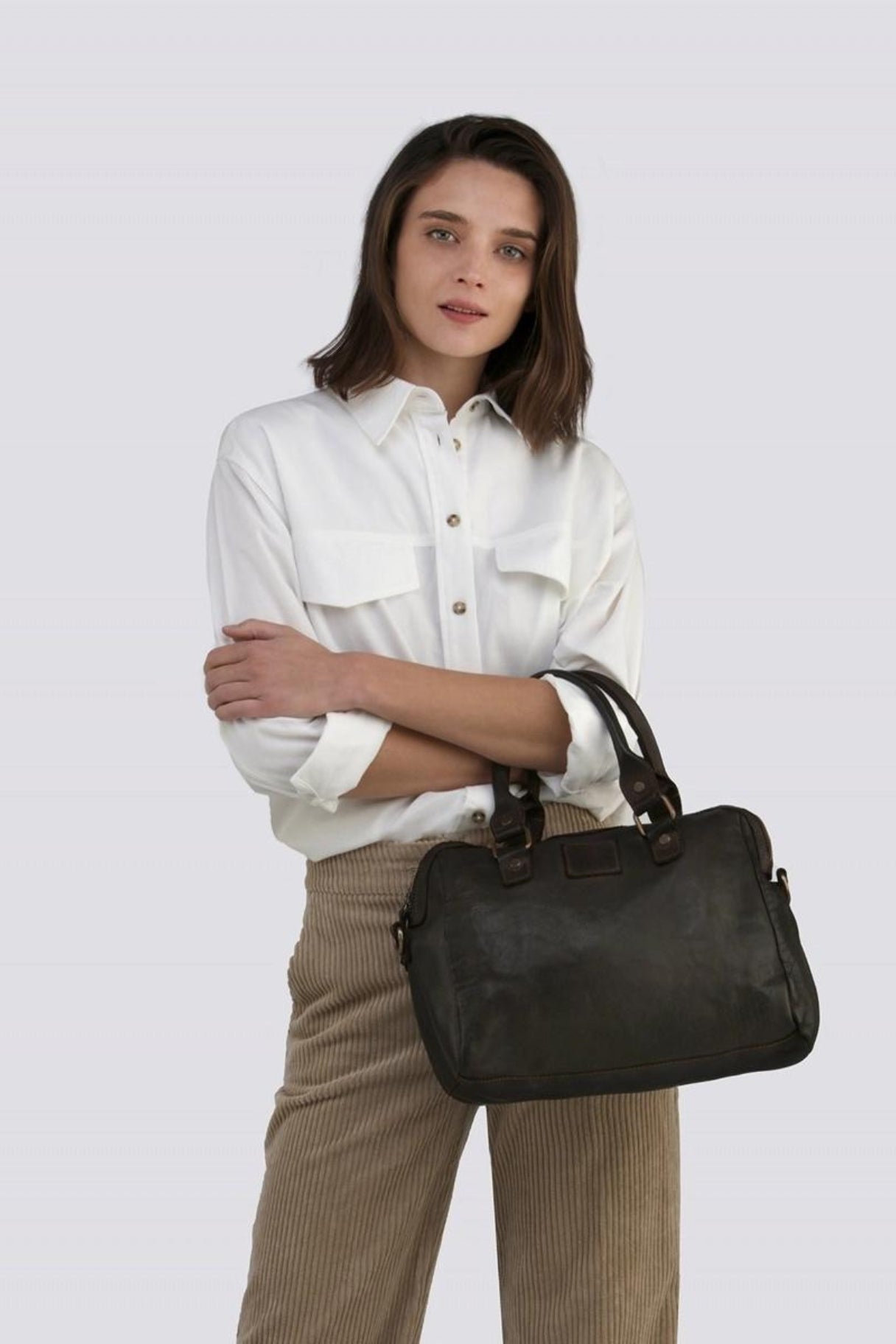 BIBA - Sac bowling en cuir de couleur noir