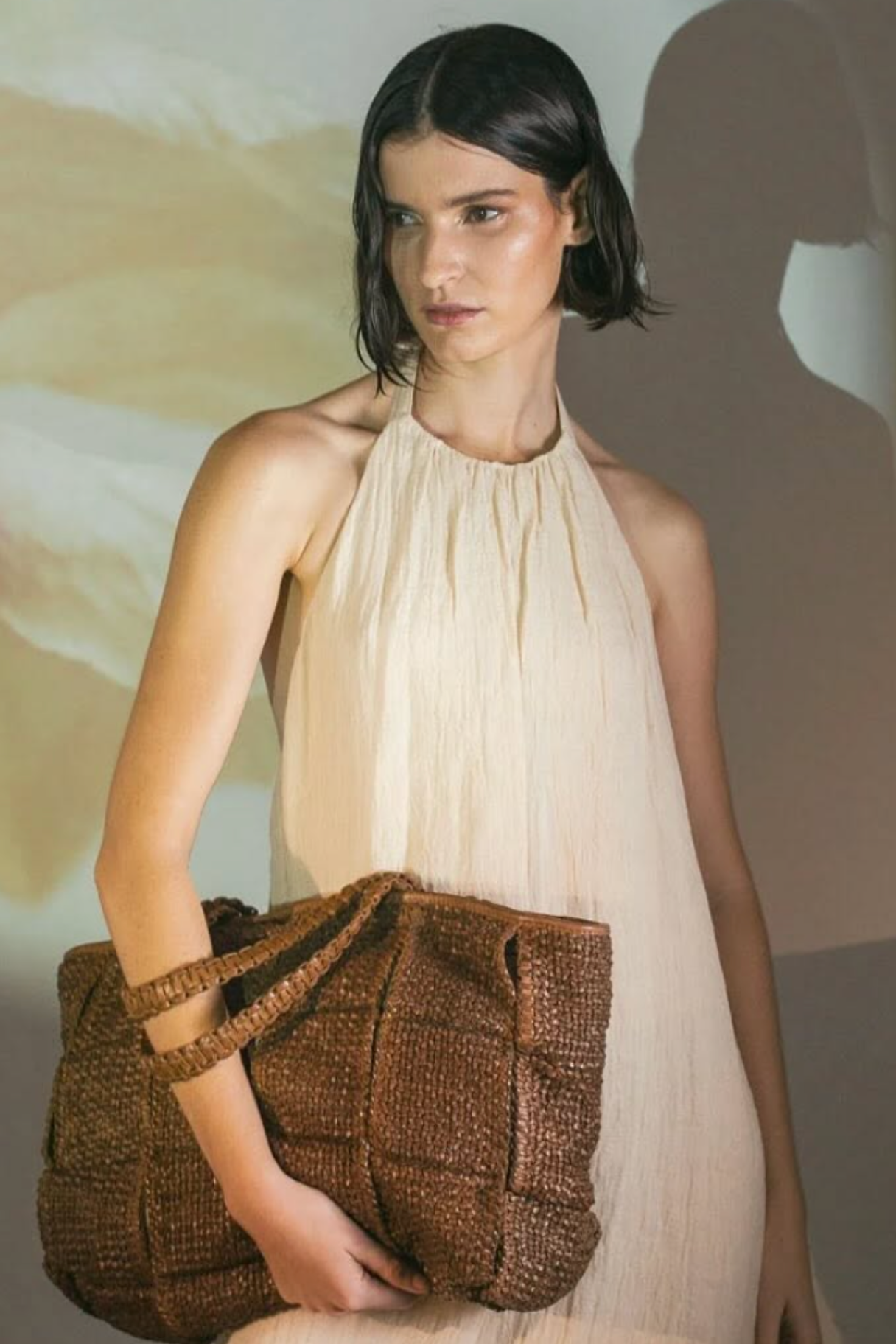 Sac Biba en cuir tressé