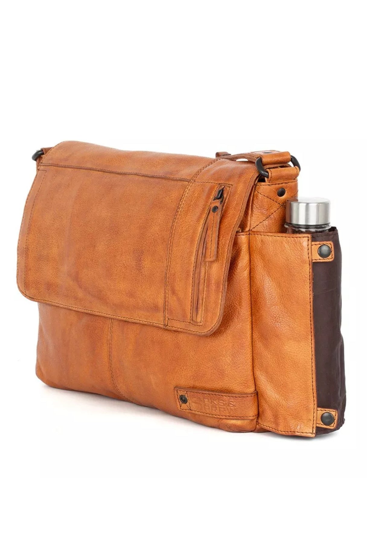 Sac cartable bandoulière en cuir - Spikes & Sparrow - modèle Deen