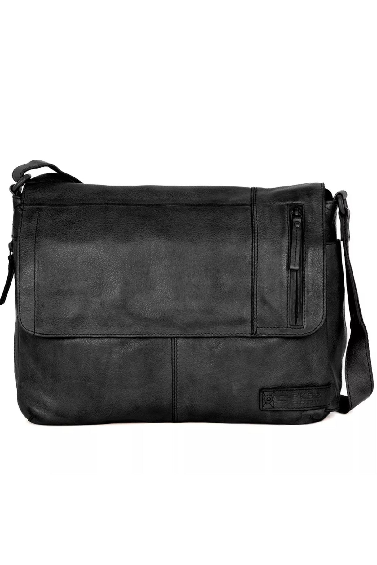 Sac cartable bandoulière en cuir - Spikes & Sparrow - modèle Deen