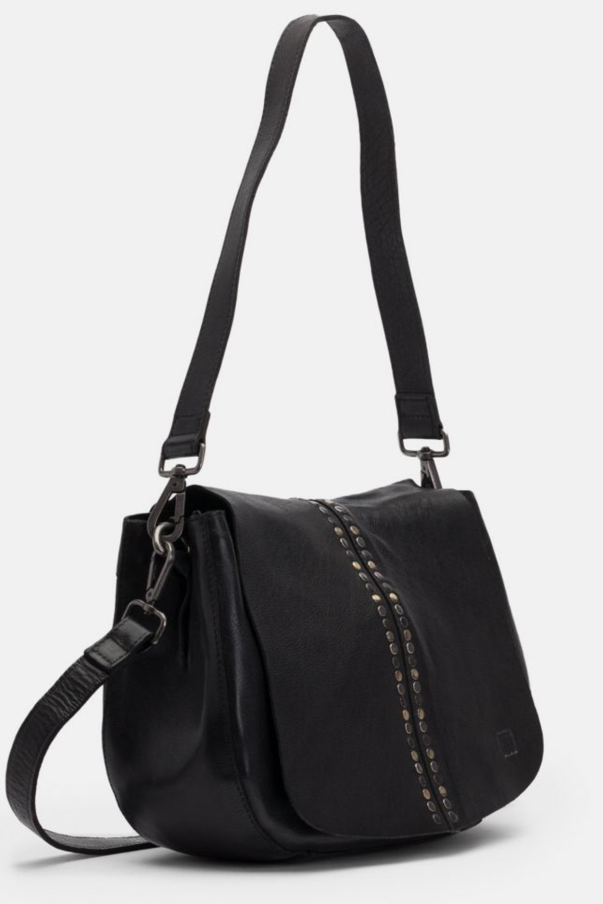 sac Biba Hancock noir vu de profil avec rivets
