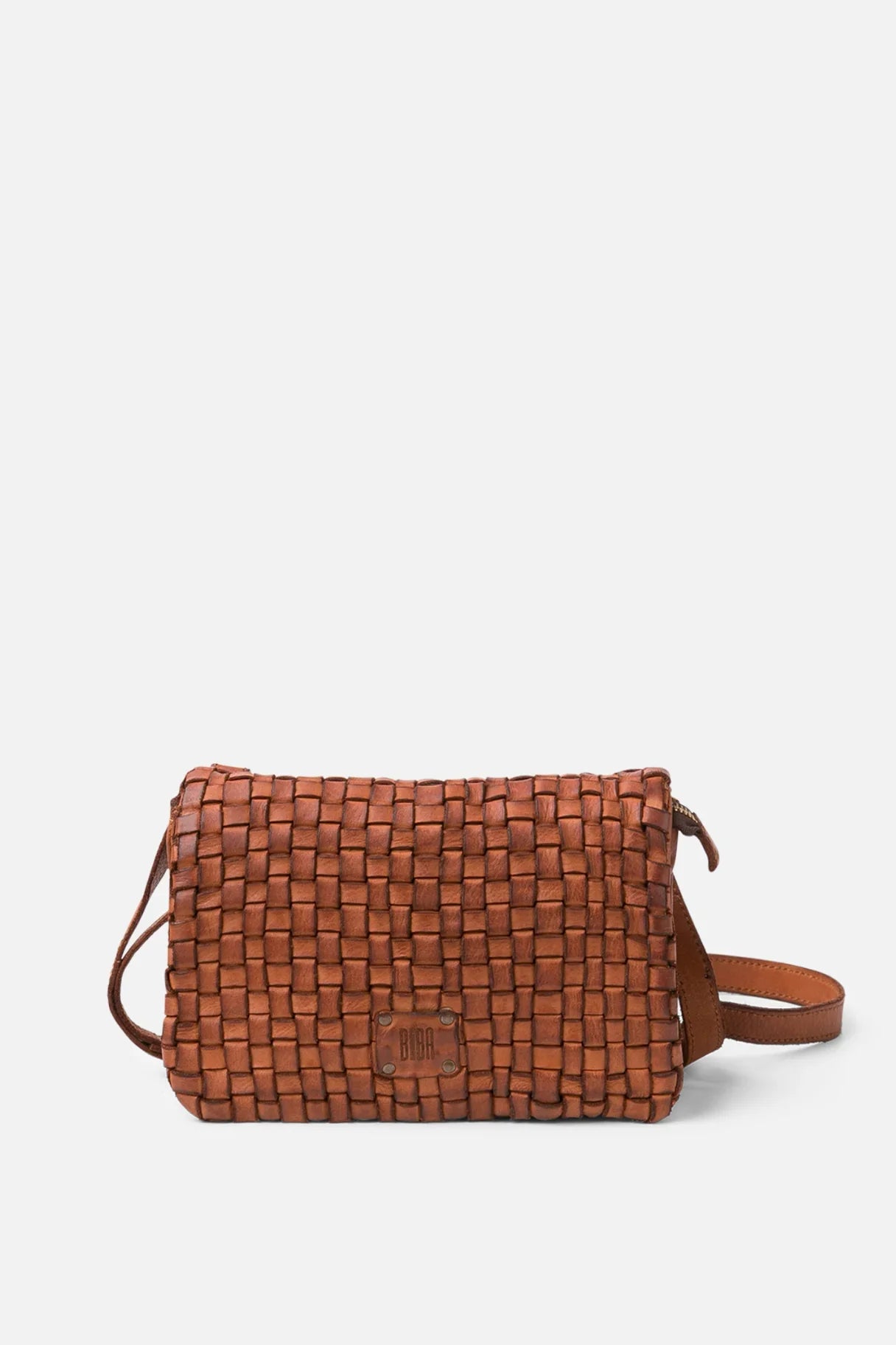 Sac bandoulière cuir tressé marron cuero Biba Kansas KA27