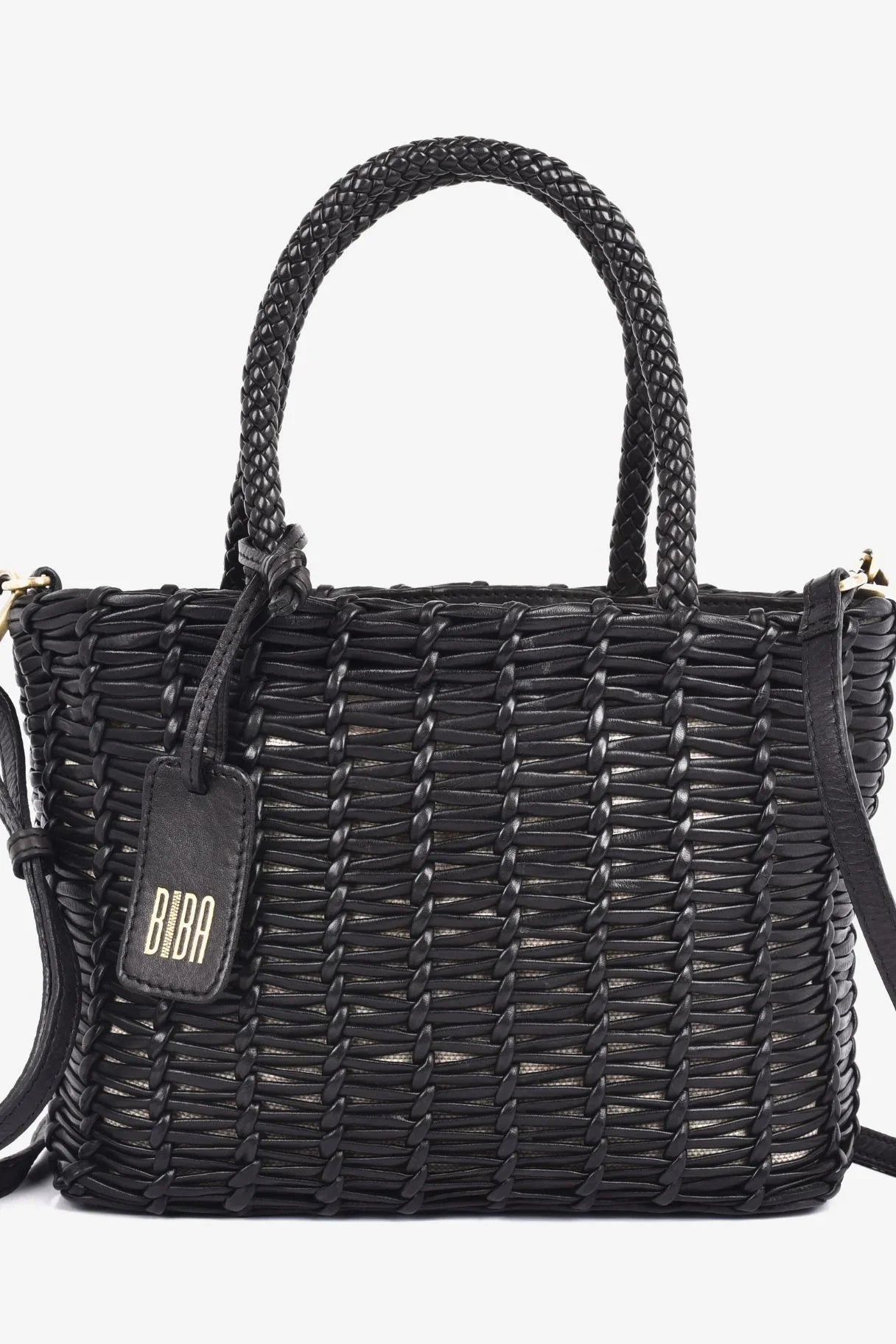 Biba Ayden - Panier AYD1L en cuir tressé noir - Nappa maroquinerie