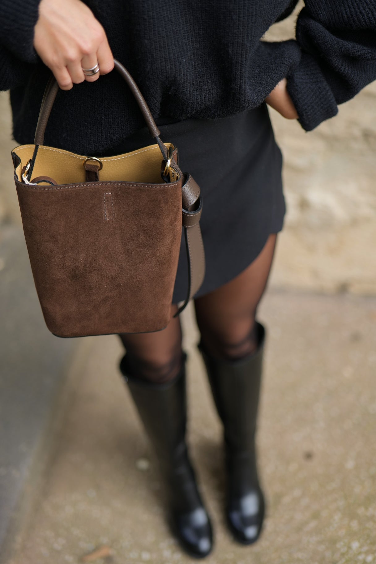 Sac à main en forme de seau - couleur marron