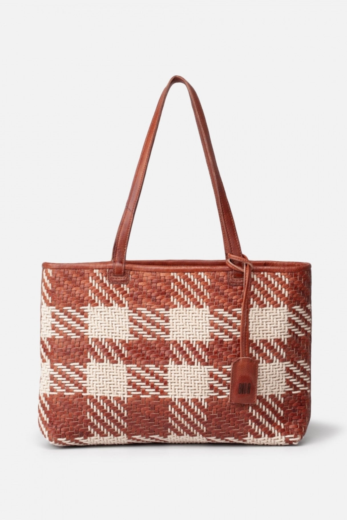 Biba Hollister - motifs à carreaux cognac - Nappa maroquinerie 