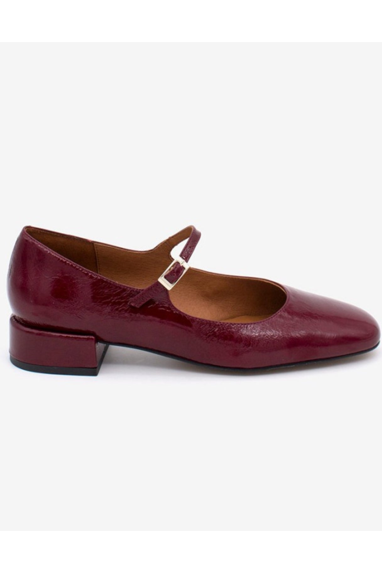 Ballerines vernies bordeaux avec petit talon Angel Alarcon - Nappa maroquinerie 