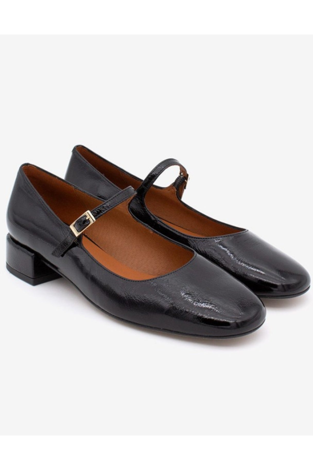 Ballerines vernies noires avec fermeture Angel Alarcon - Nappa maroquinerie 