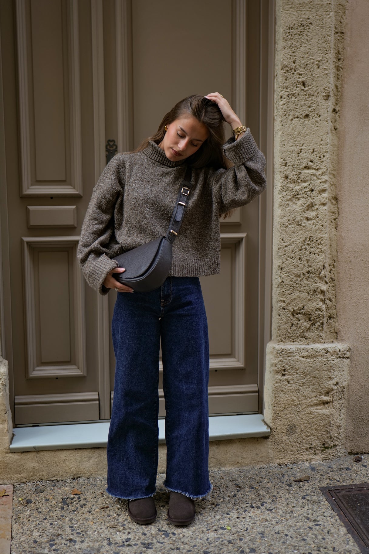 Bottines en cuir suédé marron foncé Kelara - Confort et style pour l'hiver