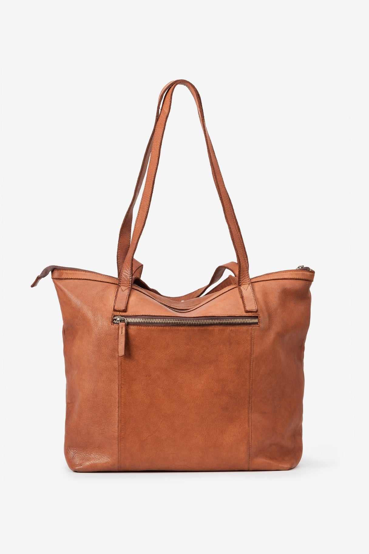 Sac cabas en cuir lavé BT19 camel vu arrière