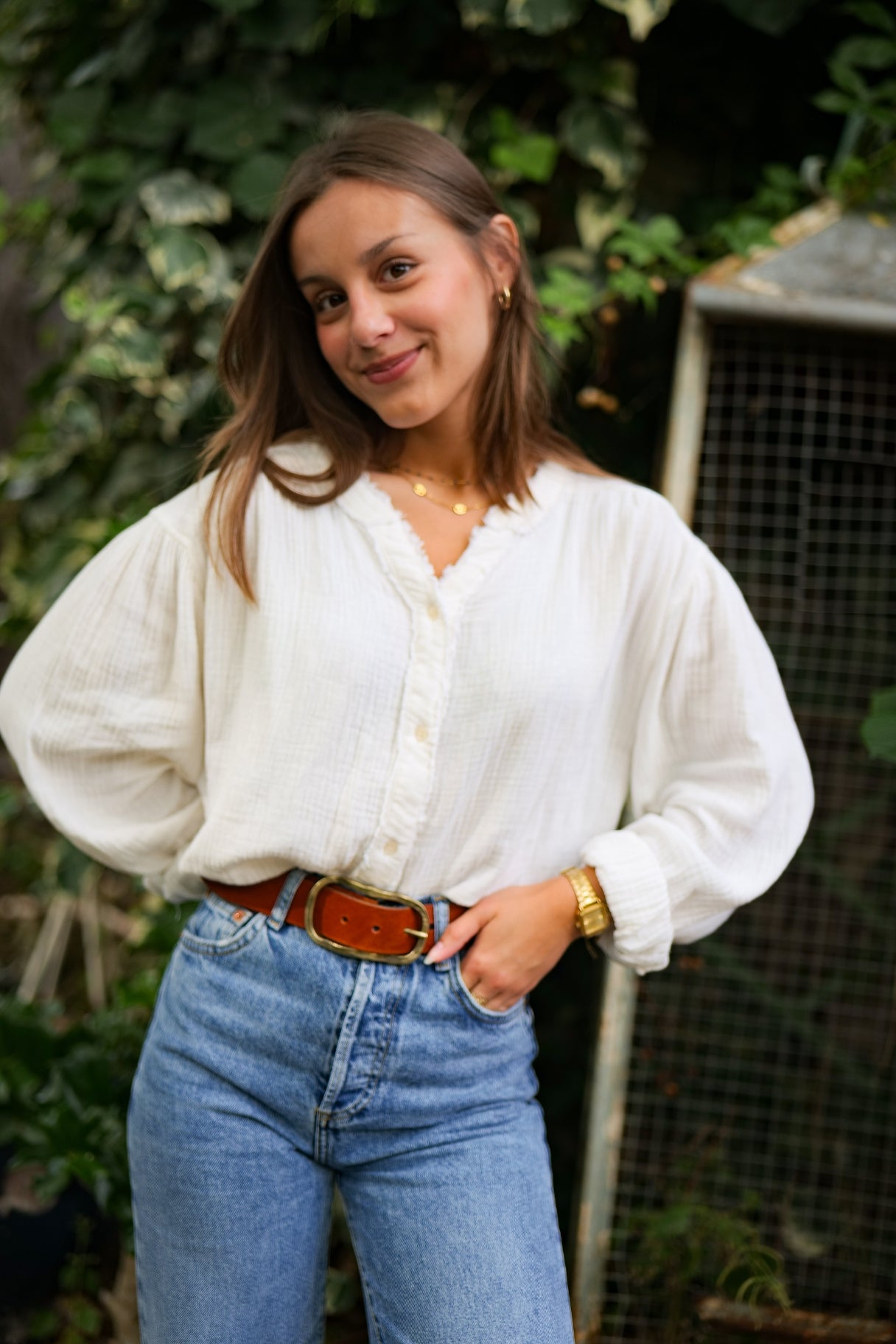 Ceinture artisanale en cuir pleine fleur