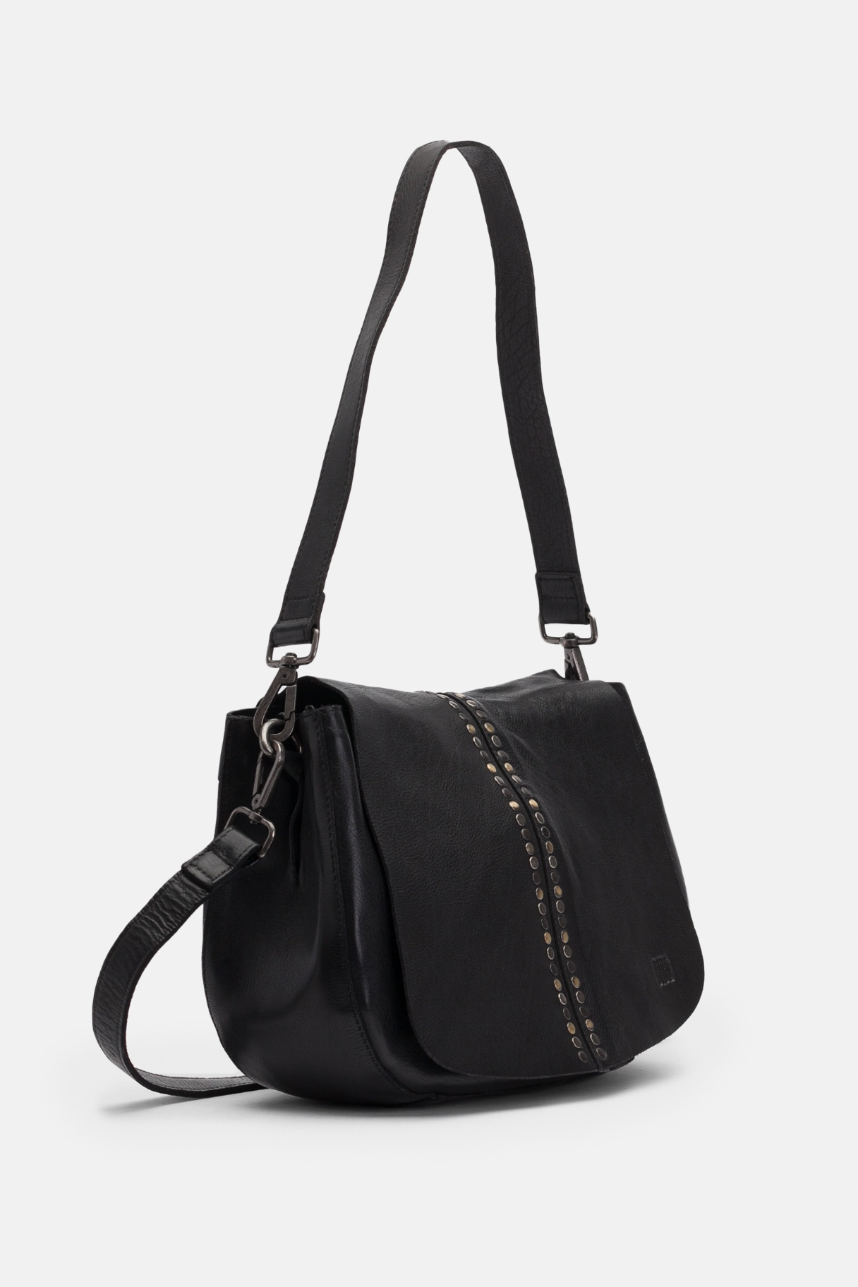 Sac HAK1L noir porté épaule avec bandoulière réglable