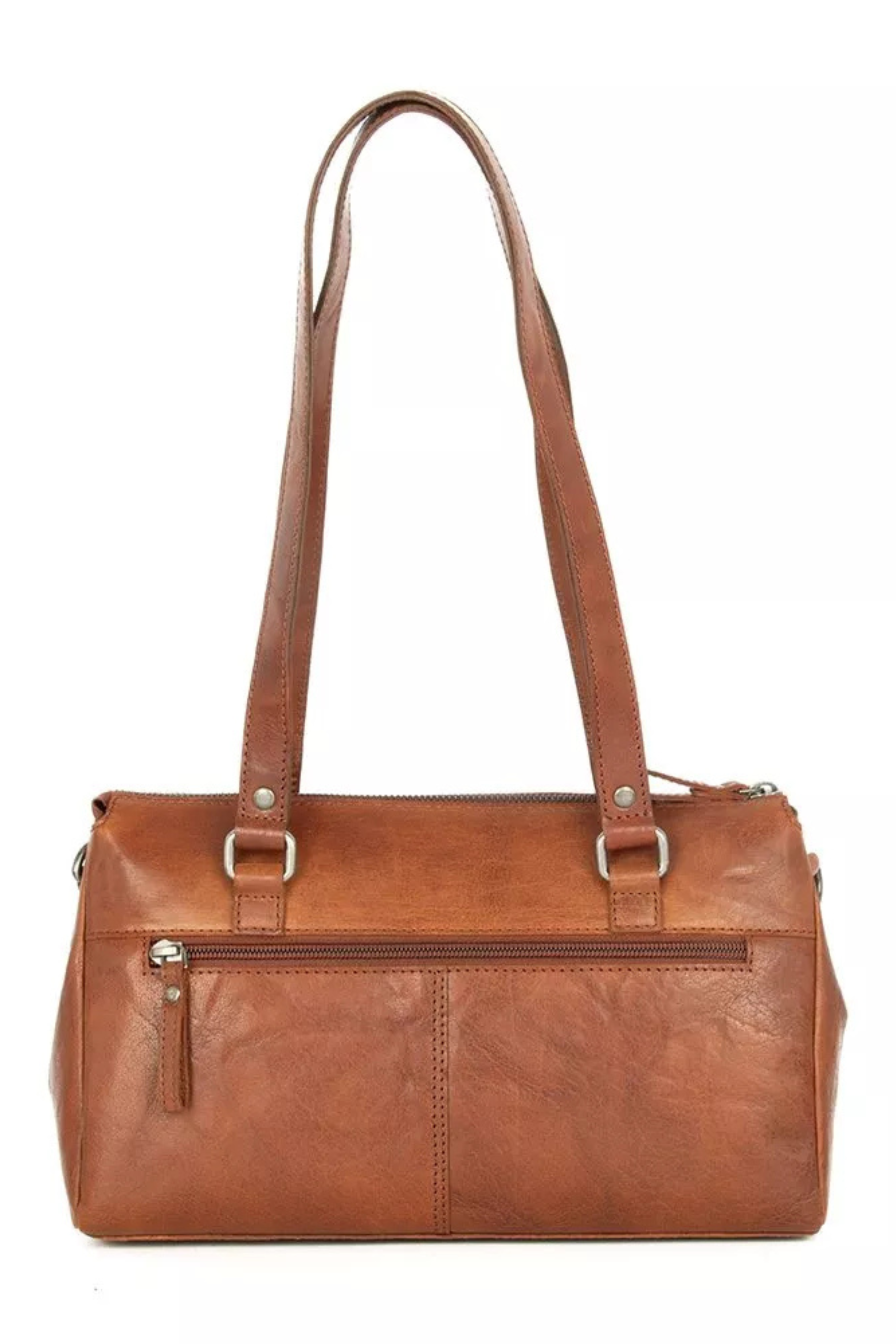 Sac Jeannine cuir camel vue arrière Spikes & Sparrow