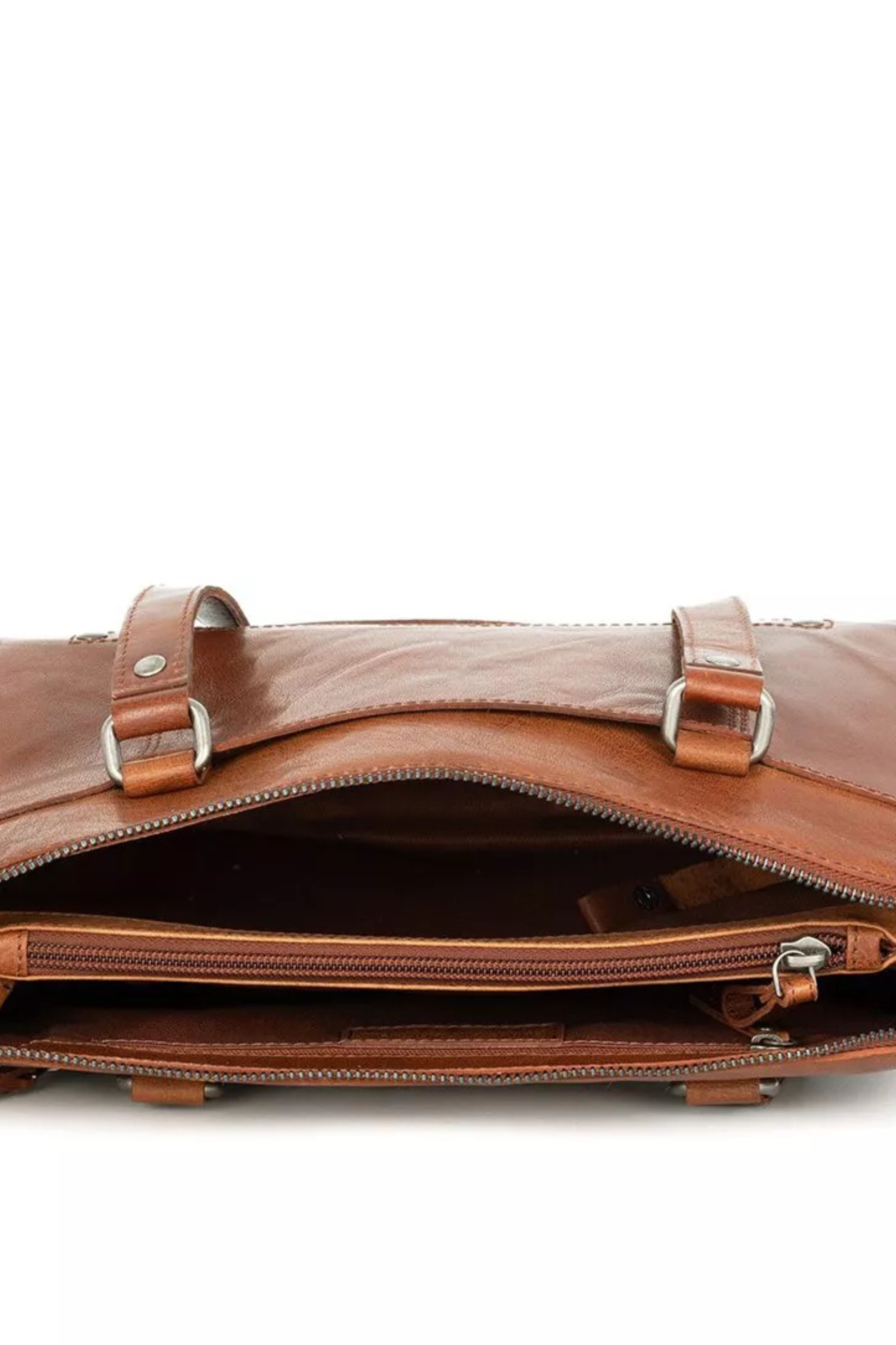 Intérieur du sac Jeannine cuir camel Spikes & Sparrow