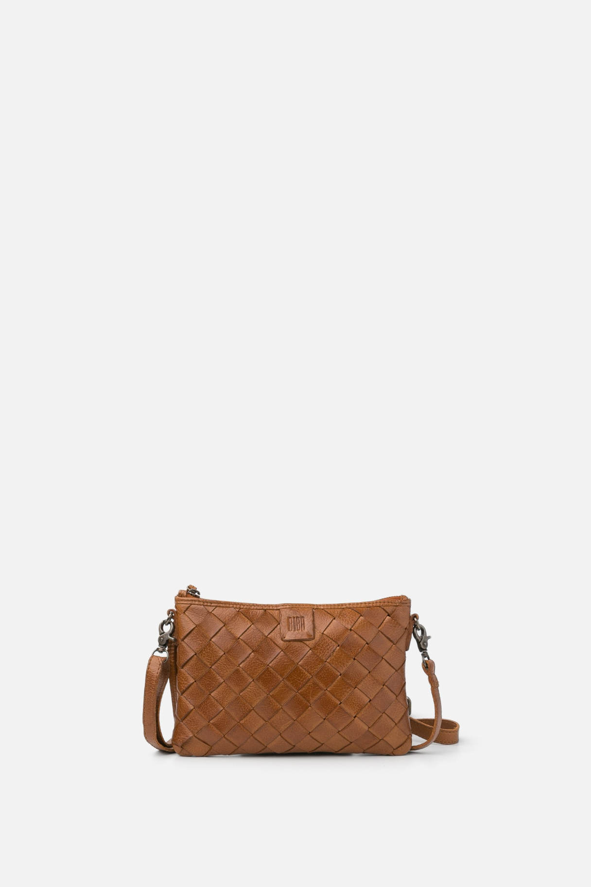Mini sac Lewisburg en cuir tressé de face – Biba