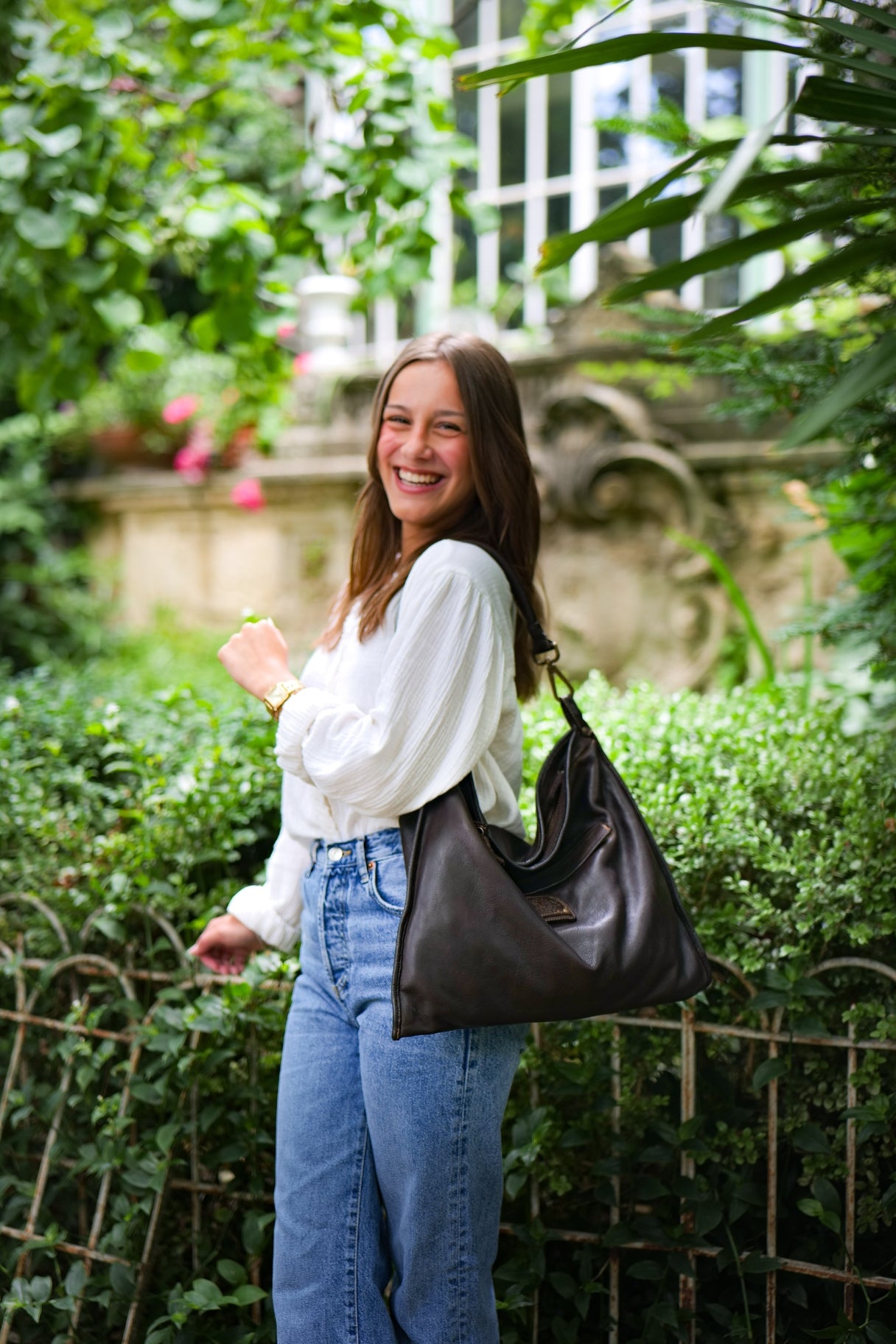 Sac à main en cuir marron foncé Bayside BS 404 - Artisanat et durabilité