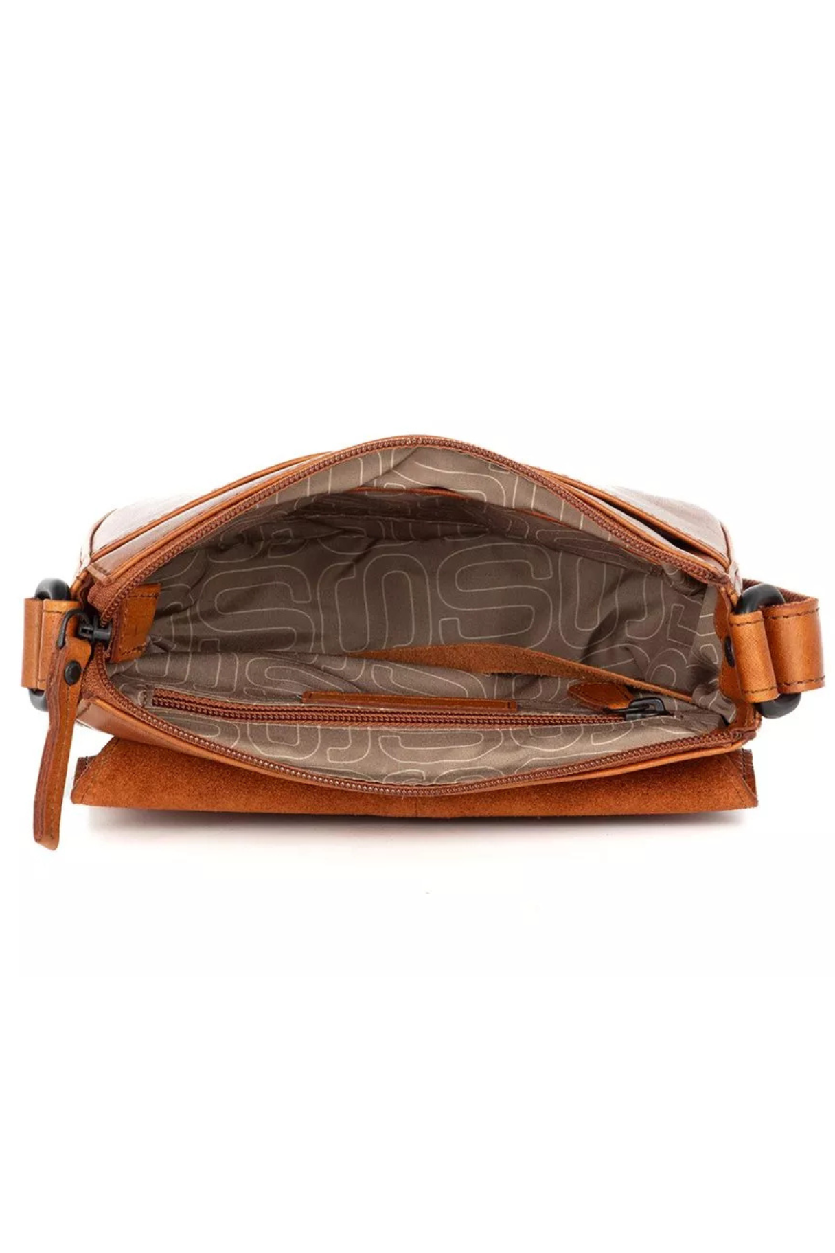 Intérieur du sac bandoulière Genya Spikes & Sparrow en cuir