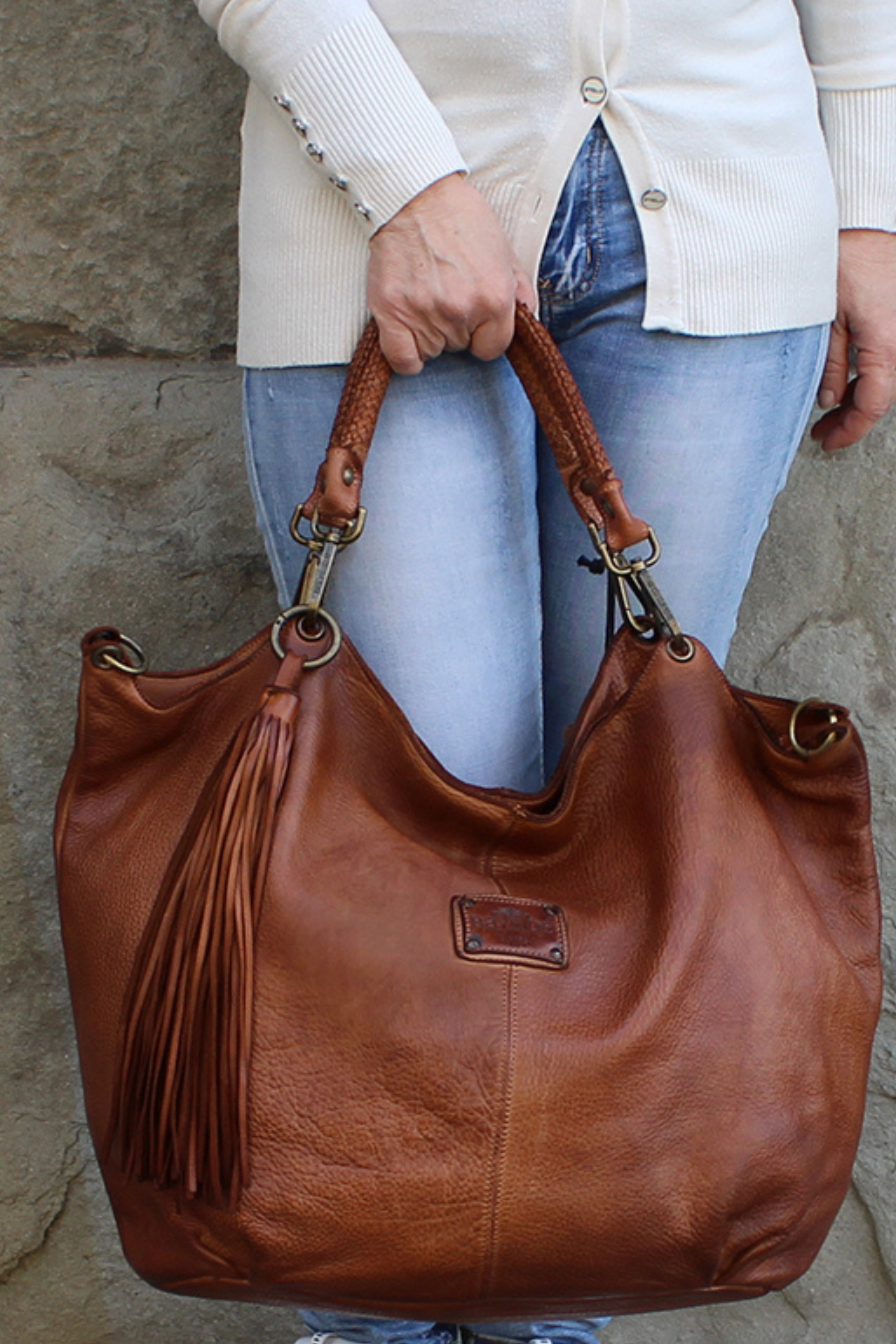 Sac cabas en cuir de veau artisanal Bayside