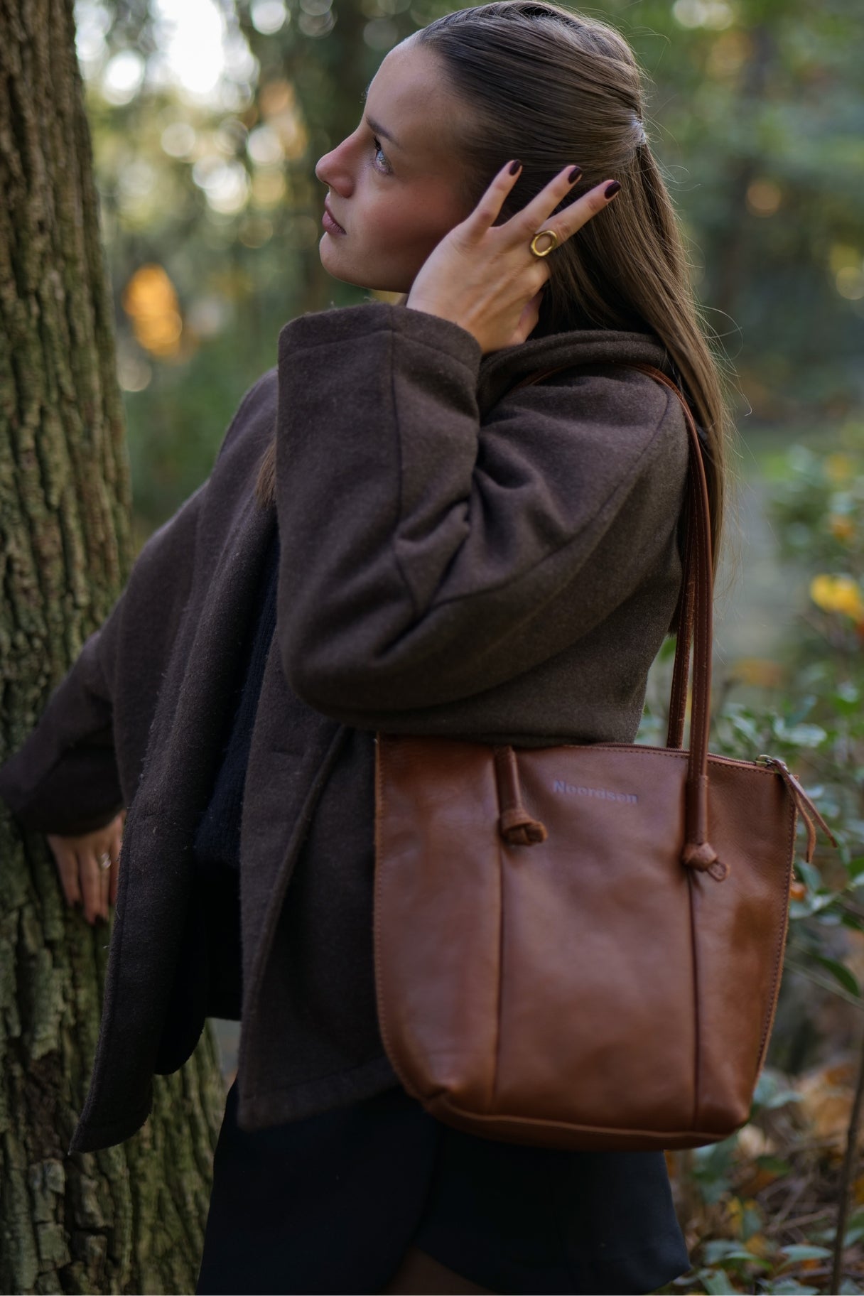 Sac shopping en cuir à tannage végétal Noordsen