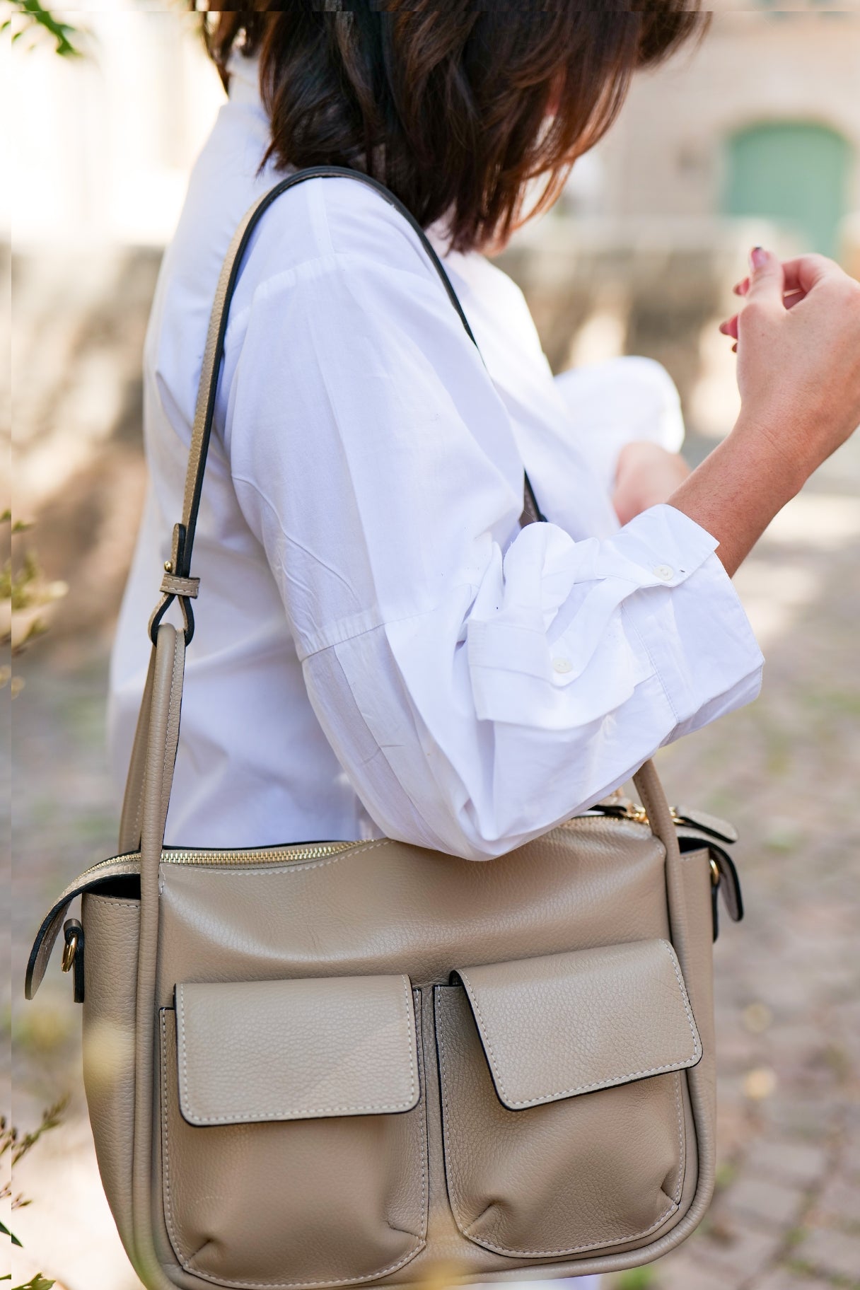 Urban - Sac à main en cuir grainé avec double poche avant