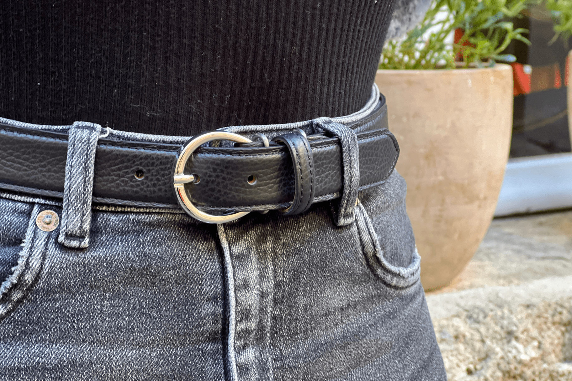 Grainée - Ceinture femme en cuir grainé fabriquée en France - Nappa Maroquinerie