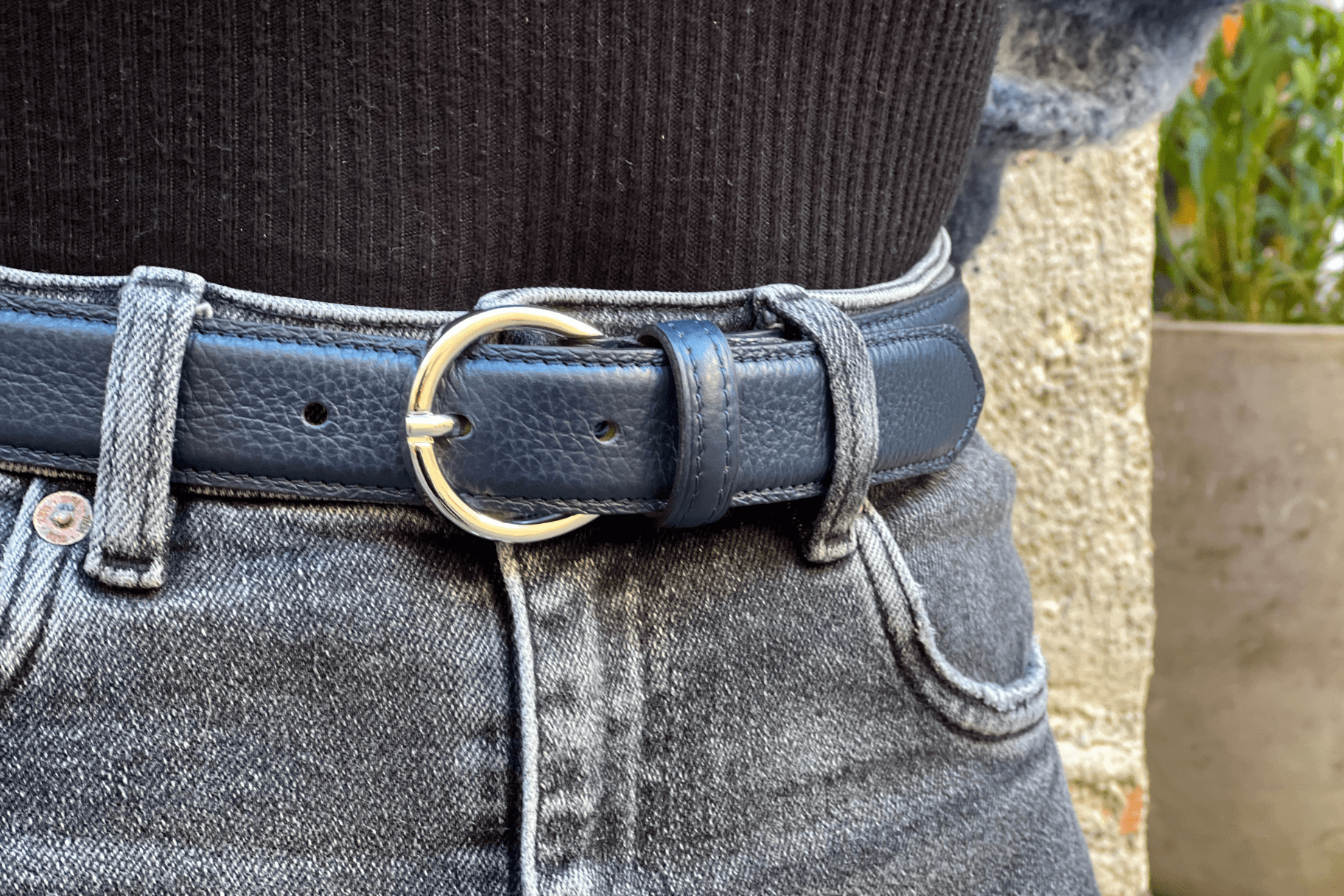 Grainée - Ceinture femme en cuir grainé fabriquée en France - Nappa Maroquinerie