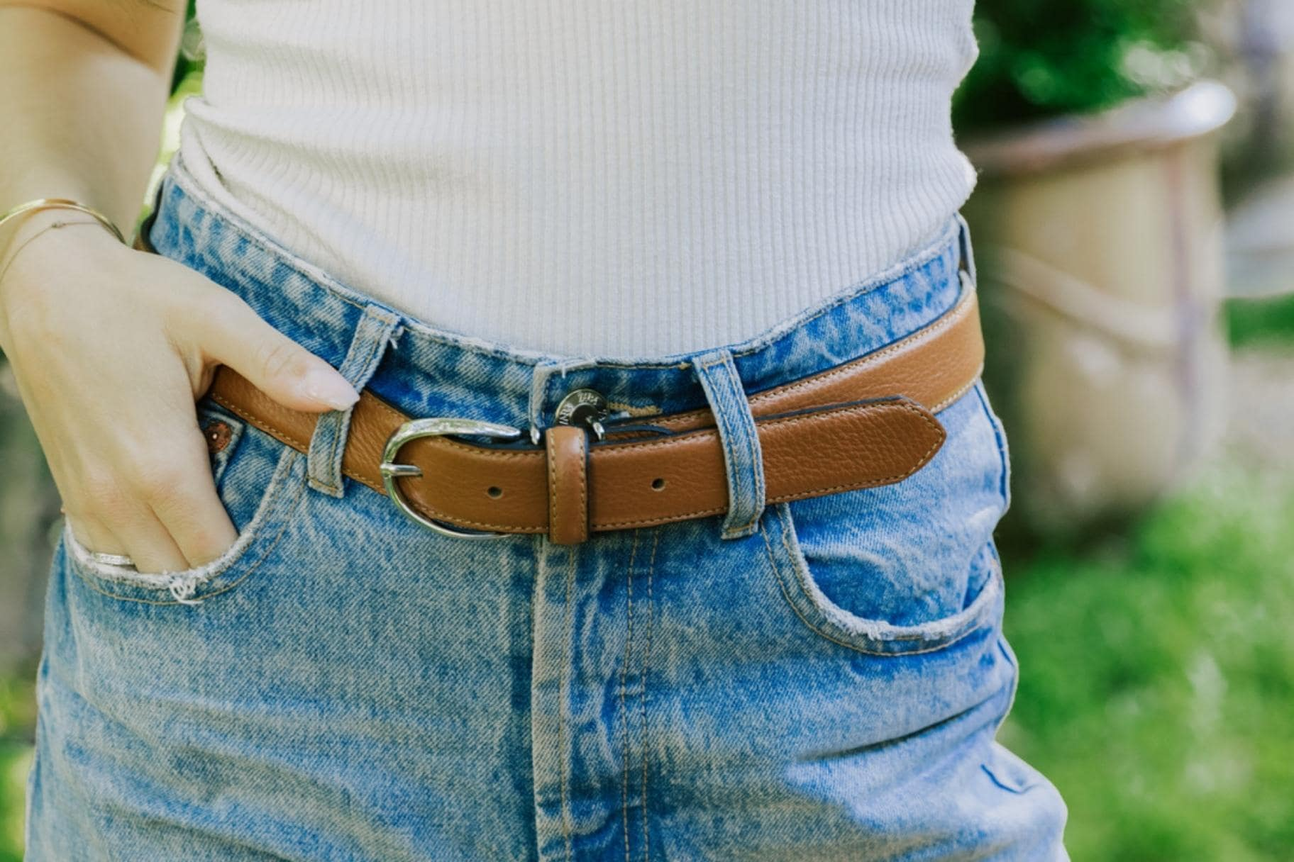 Grainée - Ceinture femme en cuir grainé fabriquée en France - Nappa Maroquinerie